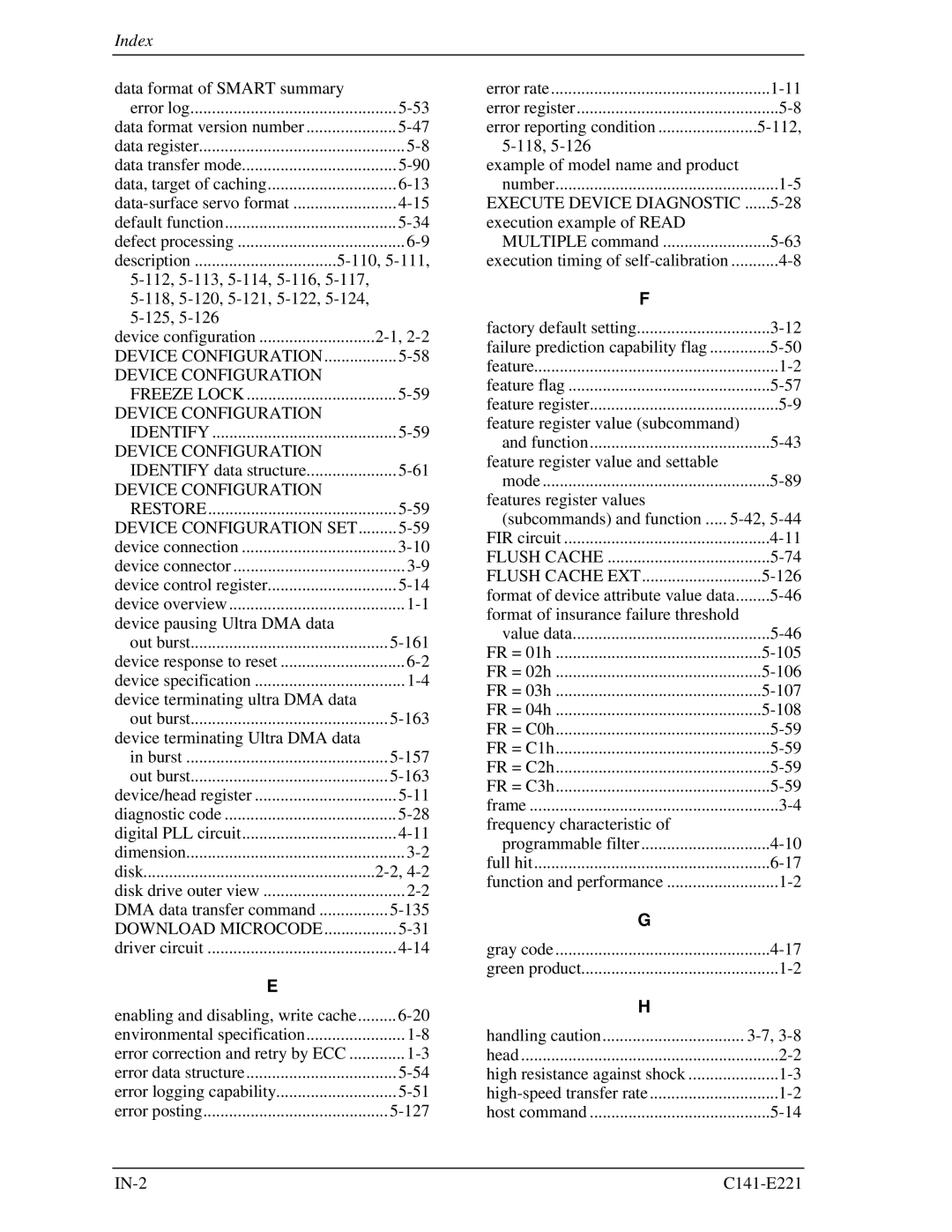 Fujitsu MHV2080AS, MHV2060AS, MHV2040AS manual Index 