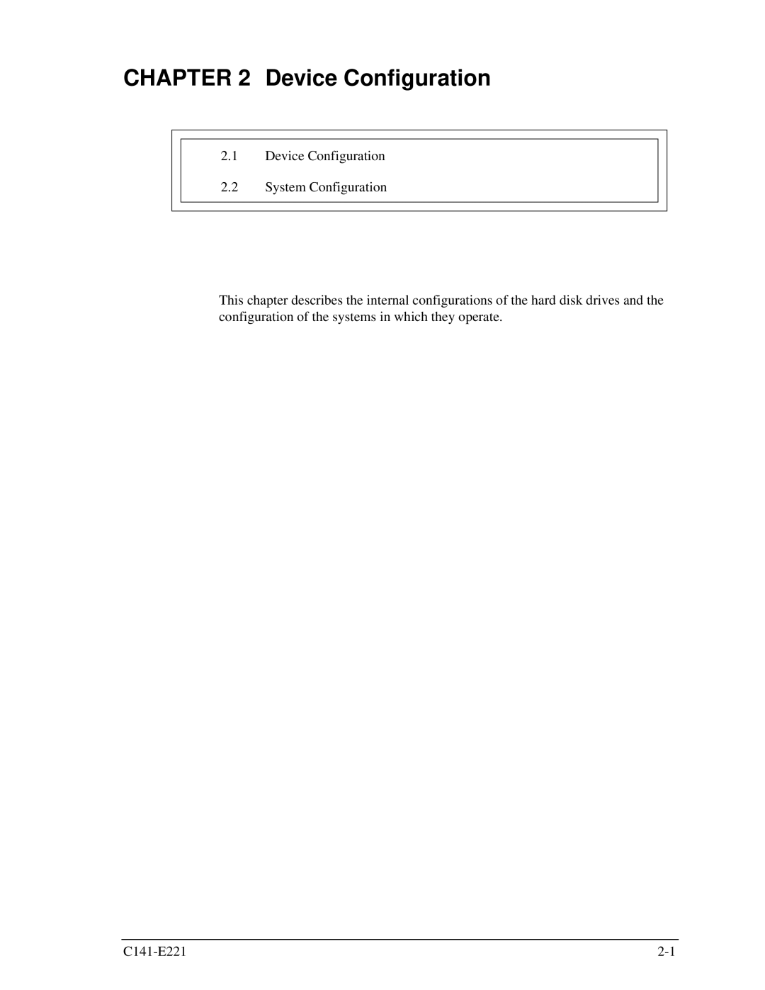 Fujitsu MHV2080AS, MHV2060AS, MHV2040AS manual Device Configuration 