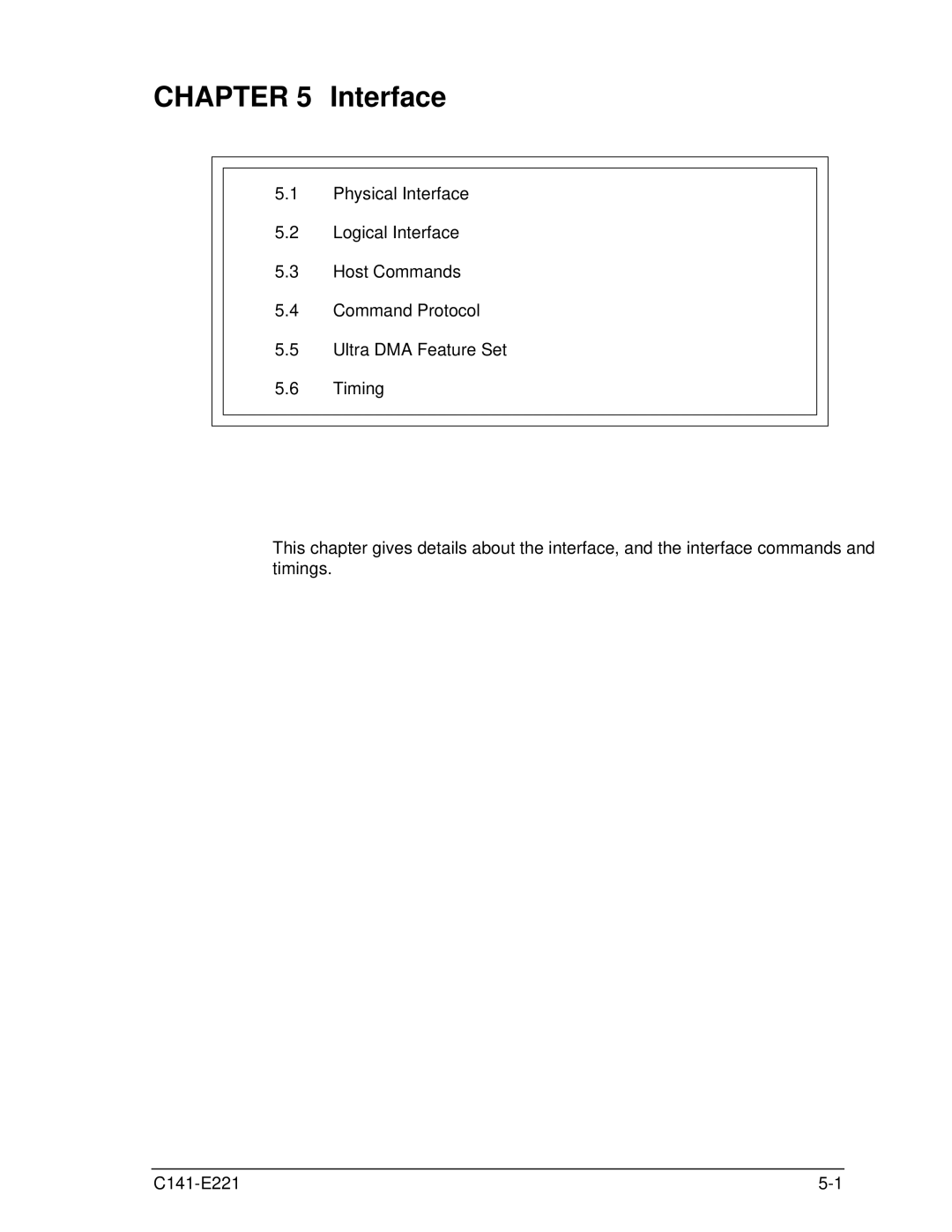 Fujitsu MHV2040AS, MHV2080AS, MHV2060AS manual Interface 