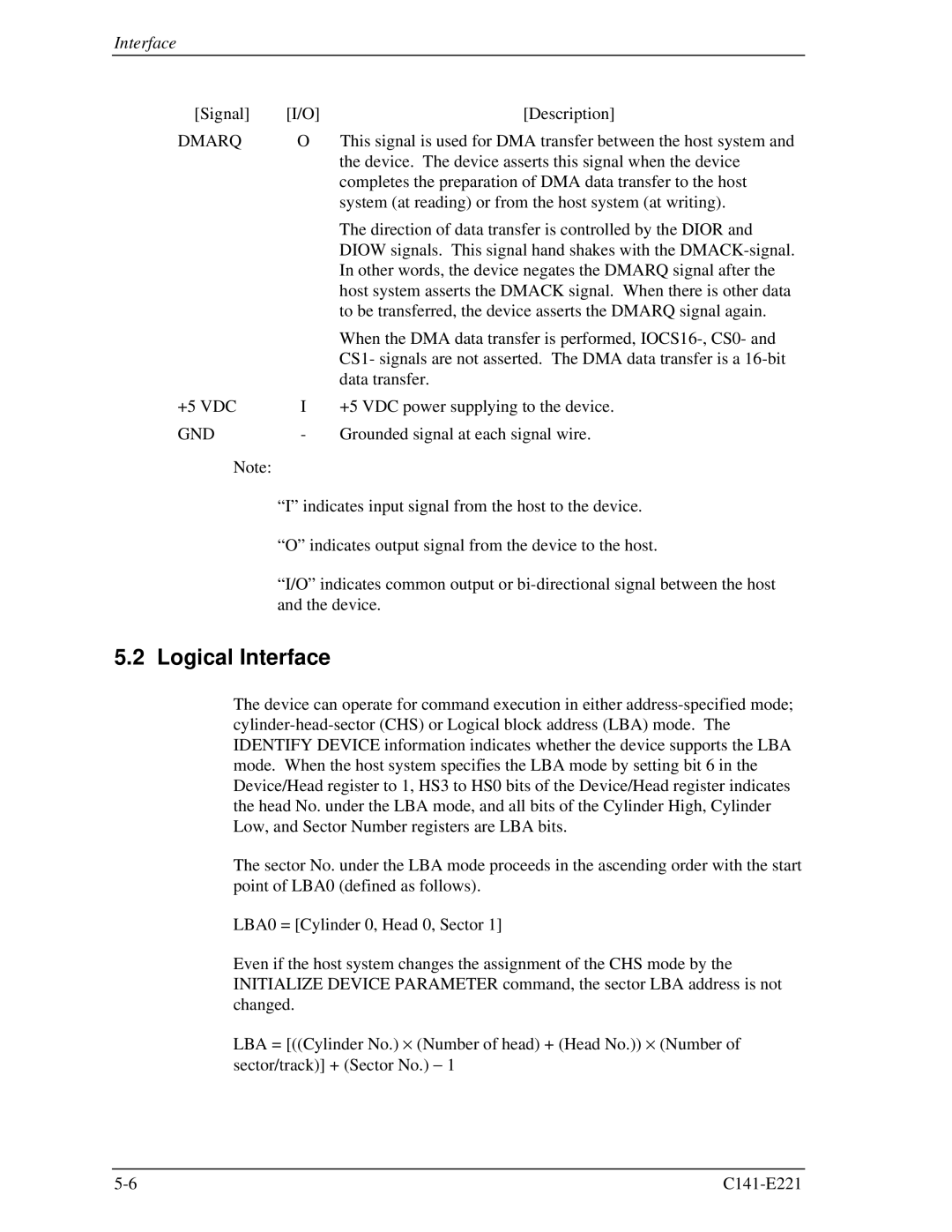 Fujitsu MHV2060AS, MHV2080AS, MHV2040AS manual Logical Interface, Dmarq 