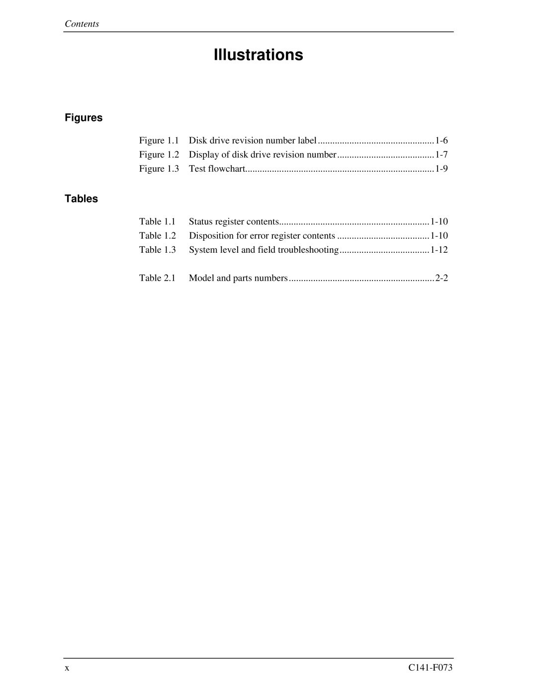 Fujitsu MHV2040AS, MHV2080AS, MHV2060AS manual Illustrations, Tables 