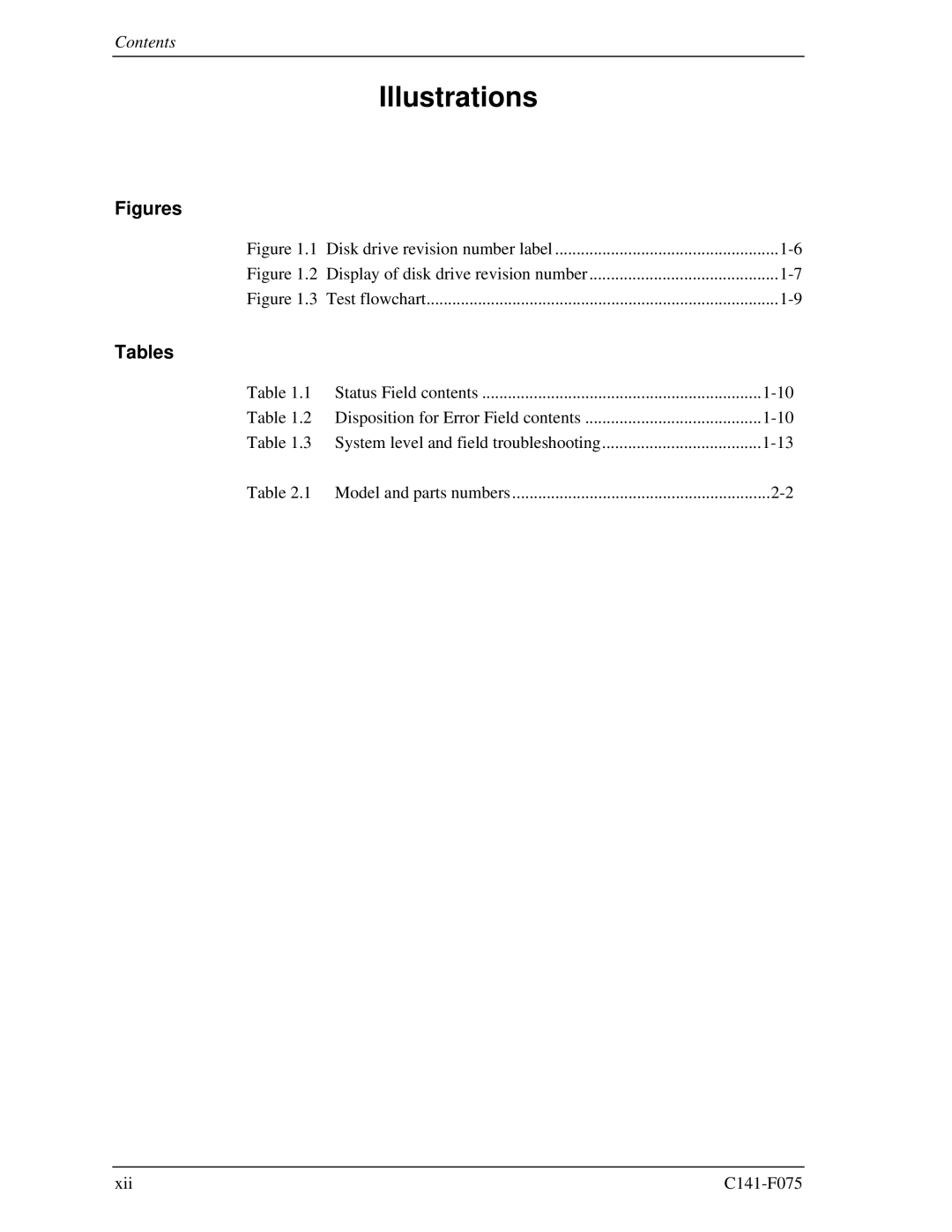 Fujitsu MHV2060BS, MHV2080BS, MHV2040BS manual Illustrations, Tables 