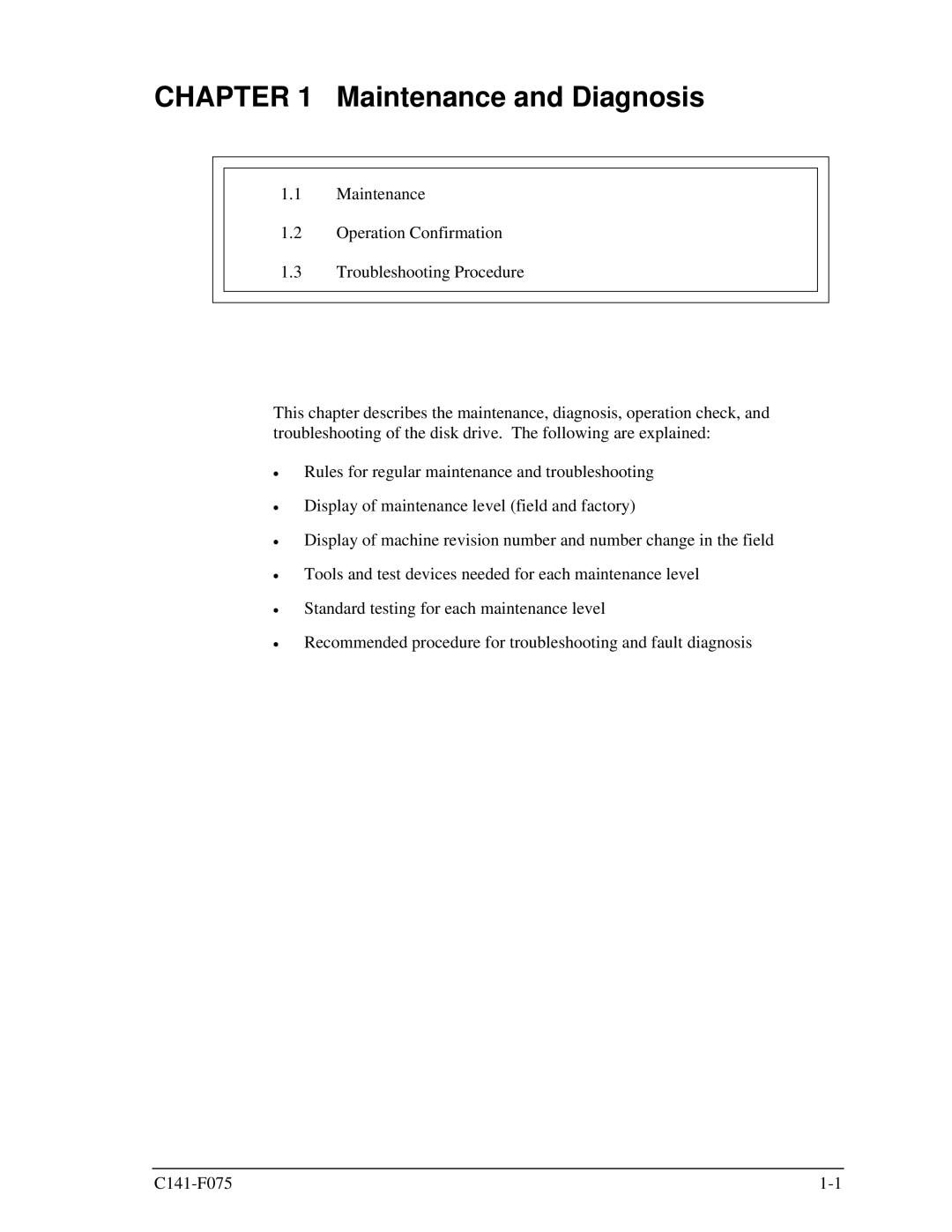 Fujitsu MHV2040BS, MHV2080BS, MHV2060BS manual Maintenance and Diagnosis 