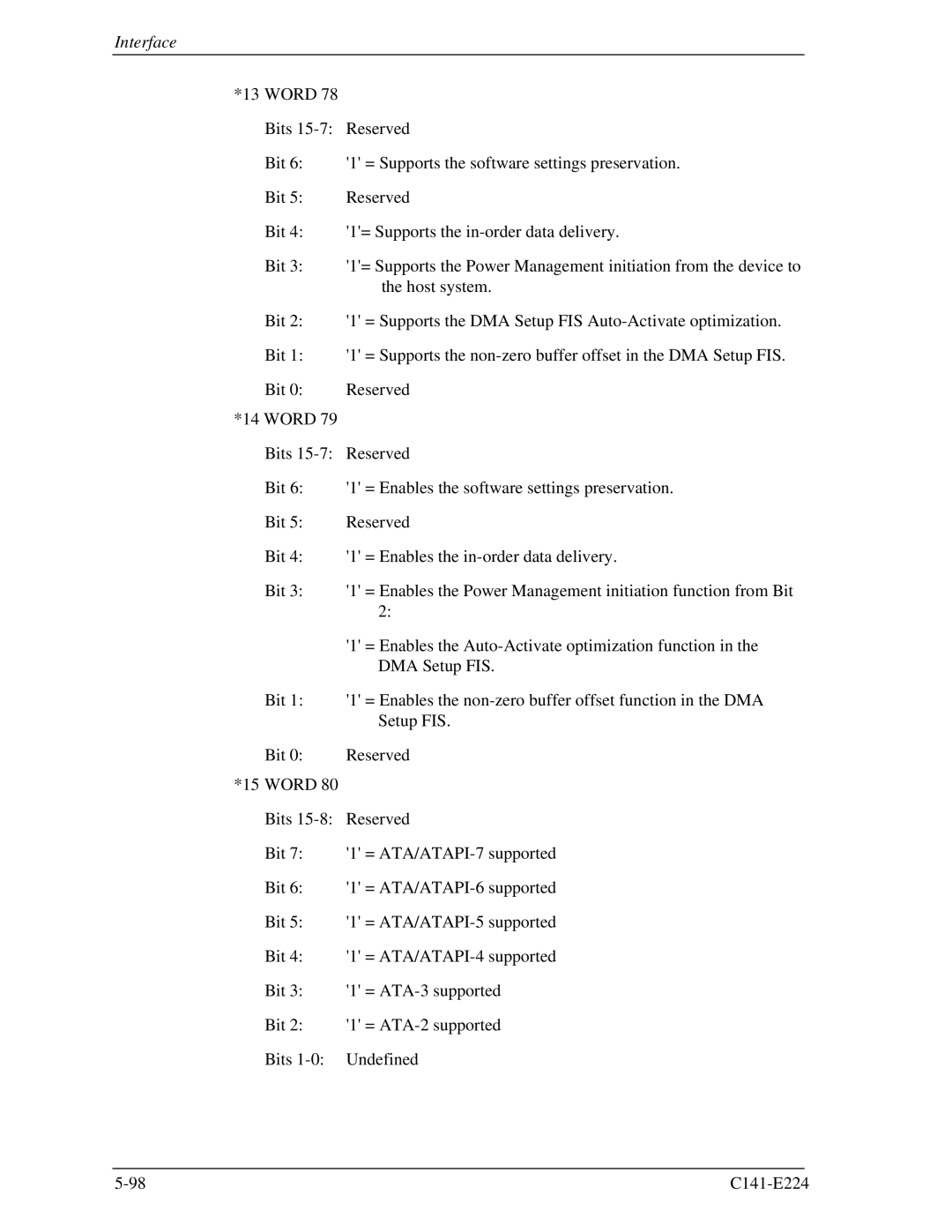 Fujitsu MHV2080BH, MHV2120BH, MHV2100BH, MHV2040BH, MHV2060BH manual Interface 