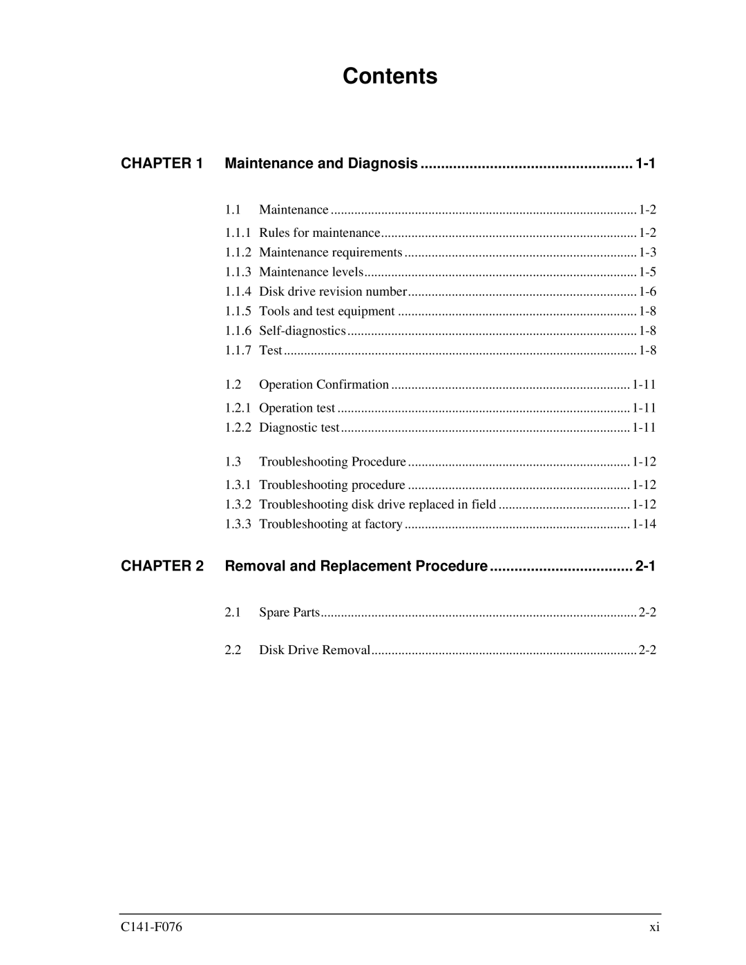 Fujitsu MHV2160BT manual Contents 