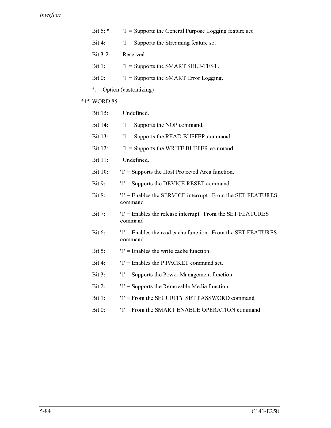 Fujitsu MHW2060AC, MHW2040AC manual Interface 