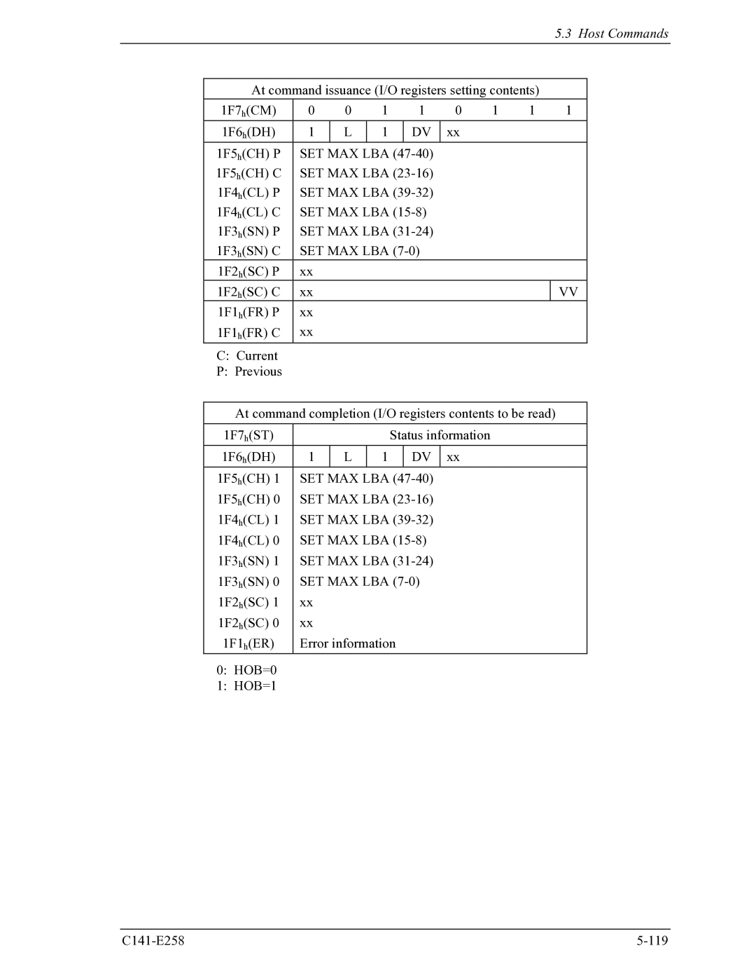 Fujitsu MHW2040AC, MHW2060AC manual Set Max Lba 