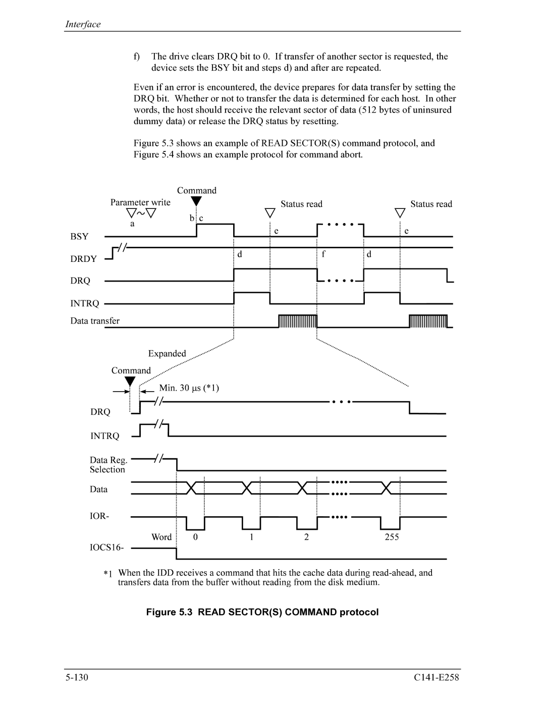 Fujitsu MHW2060AC, MHW2040AC manual Read Sectors Command protocol 