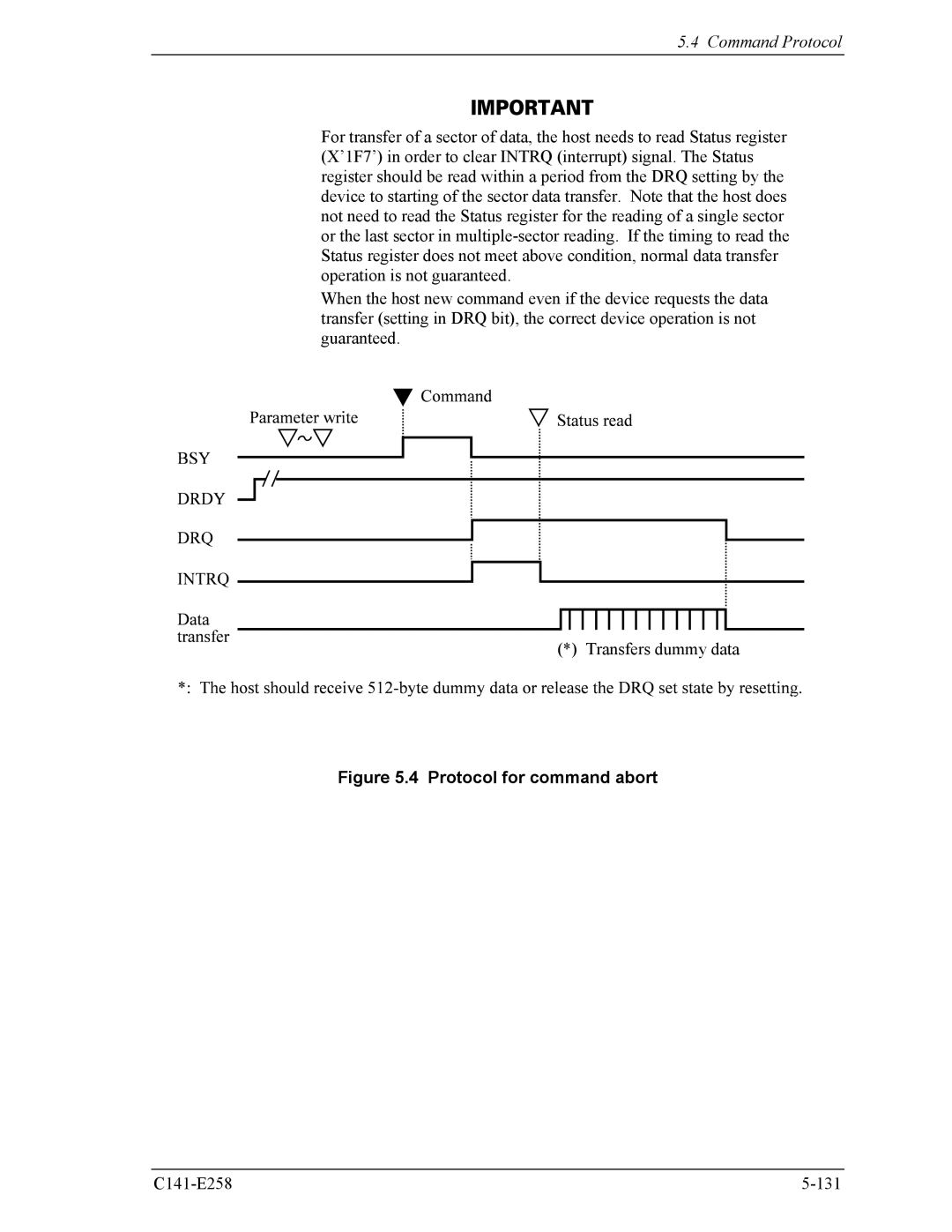 Fujitsu MHW2040AC, MHW2060AC manual Protocol for command abort 