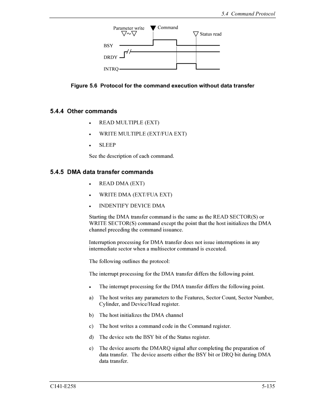 Fujitsu MHW2040AC manual Other commands, DMA data transfer commands, Read Multiple EXT Write Multiple EXT/FUA EXT Sleep 