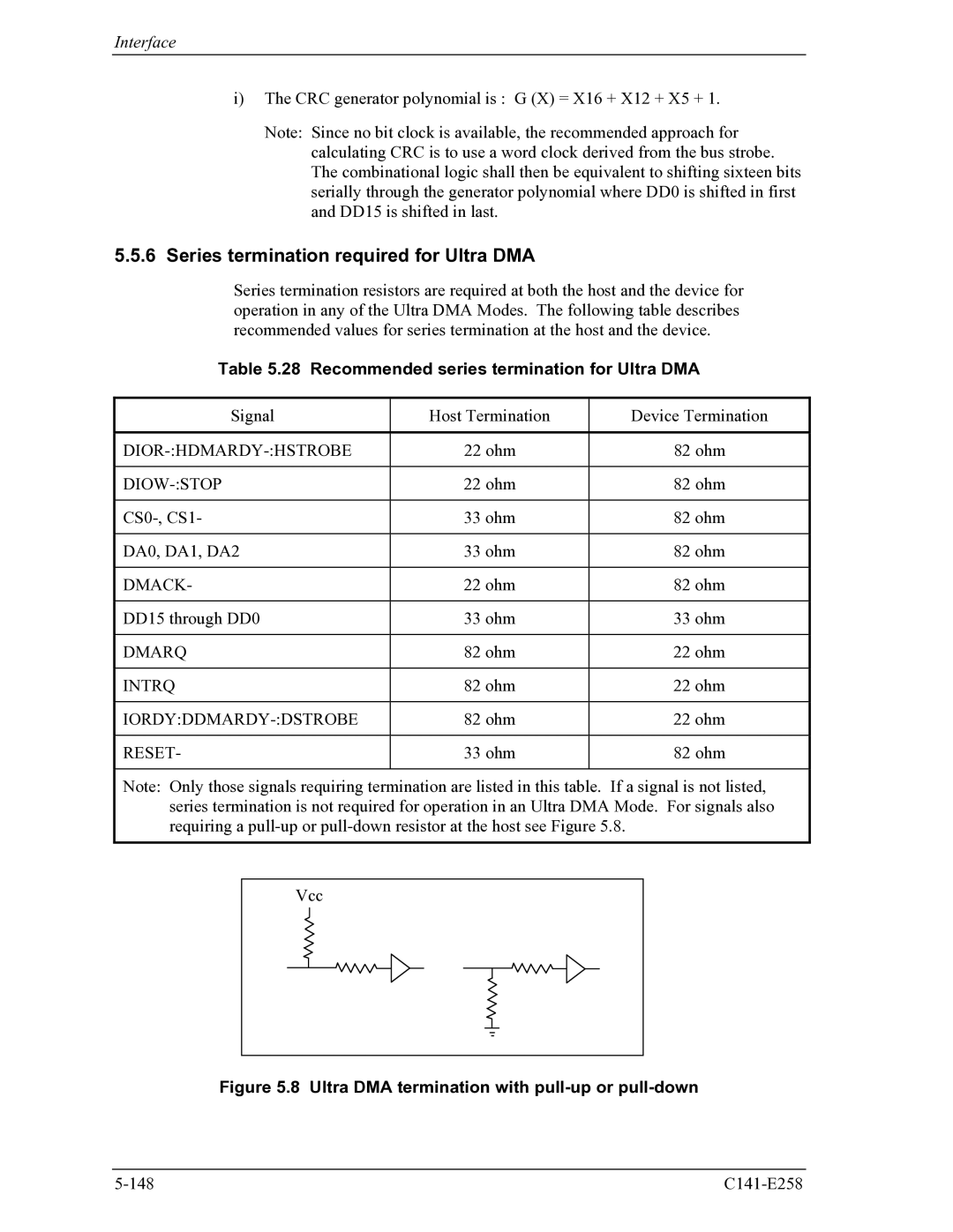 Fujitsu MHW2060AC manual Series termination required for Ultra DMA, Recommended series termination for Ultra DMA, Diow-Stop 