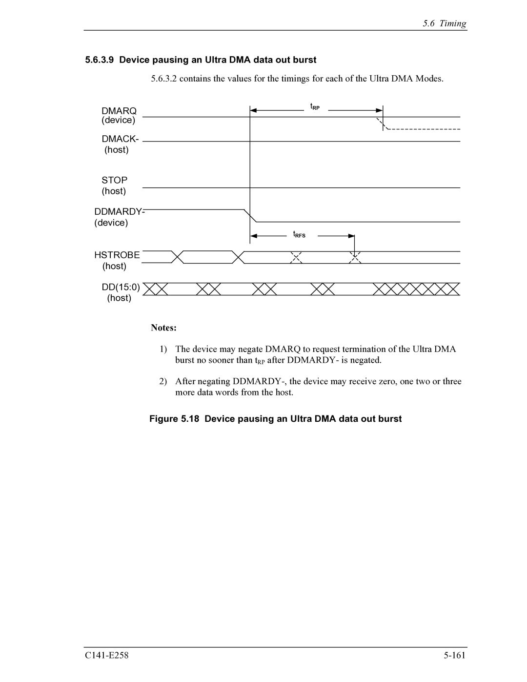 Fujitsu MHW2040AC, MHW2060AC manual Device pausing an Ultra DMA data out burst, Device DMACK- host Stop host DDMARDY- device 