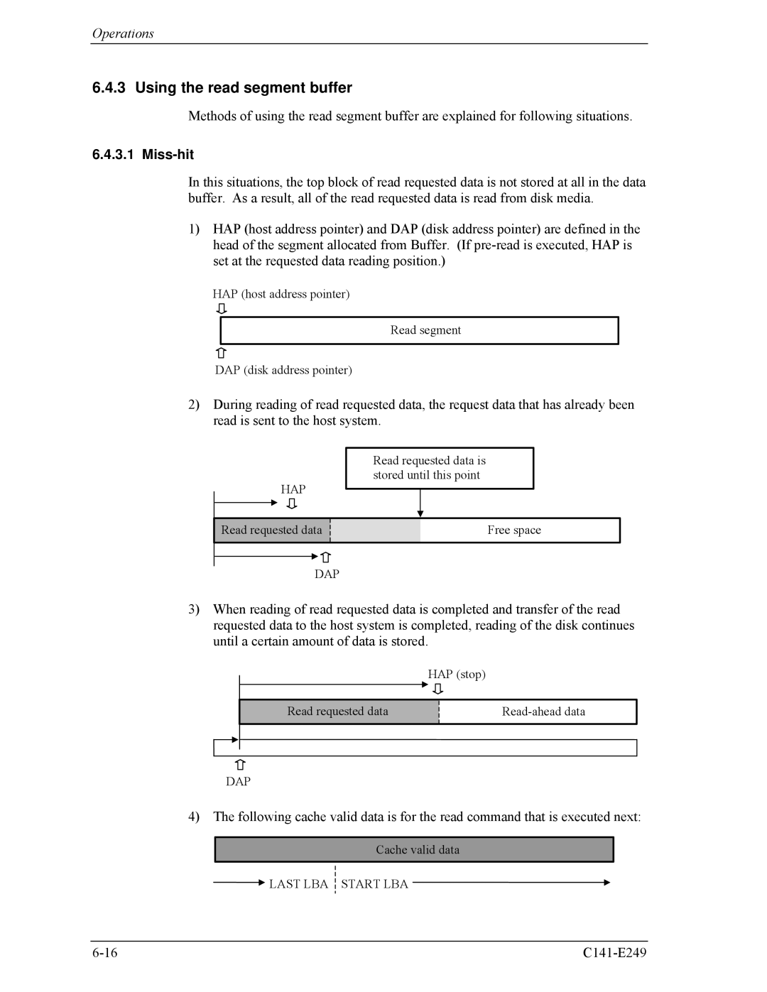 Fujitsu MHW2120BS, MHW2100BS, MHW2080BS, MHW2040BS, MHW2060BS manual Using the read segment buffer, Miss-hit 