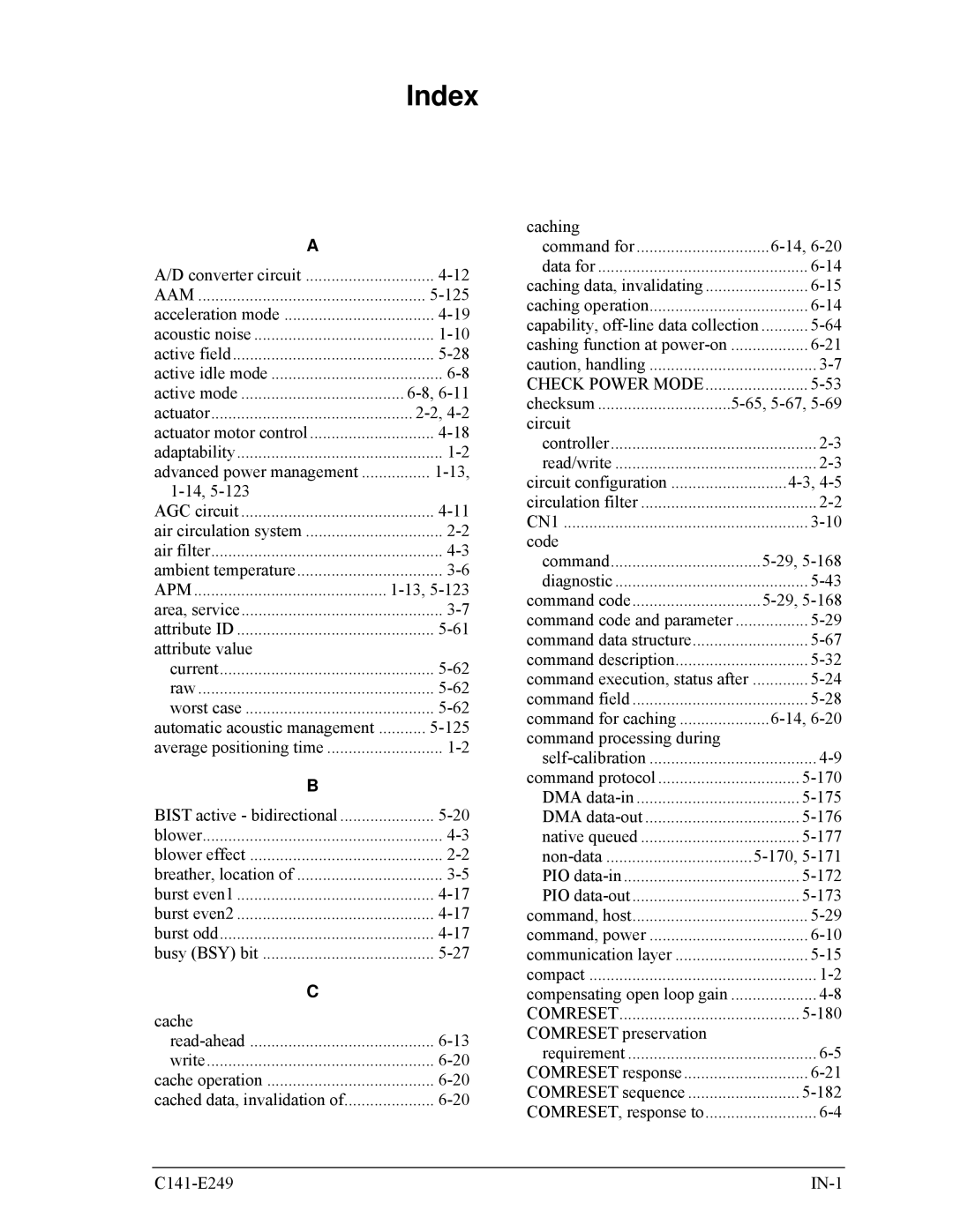 Fujitsu MHW2100BS, MHW2080BS, MHW2120BS, MHW2040BS, MHW2060BS manual Index 