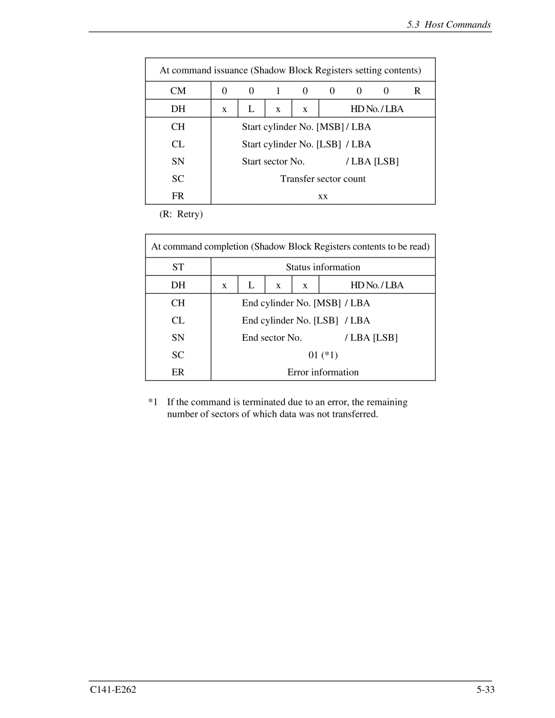 Fujitsu MHY2040BH, MHY2160BH, MHY2200BH, MHY2250BH, MHY2100BH, MHY2120BH, MHY2080BH, MHY2060BH manual Lba Lsb 