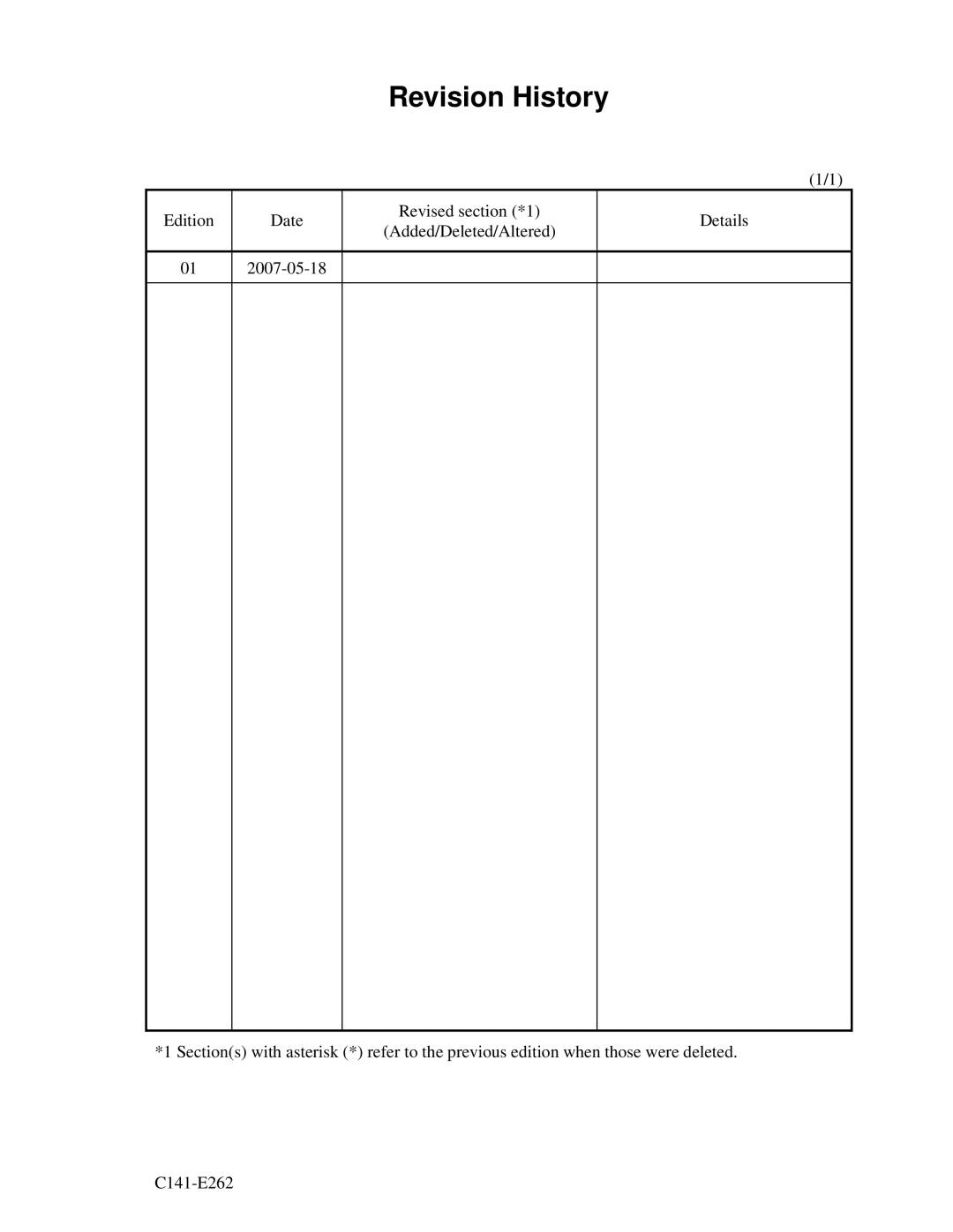 Fujitsu MHY2100BH, MHY2160BH, MHY2200BH, MHY2250BH, MHY2120BH, MHY2080BH, MHY2060BH, MHY2040BH manual Revision History 