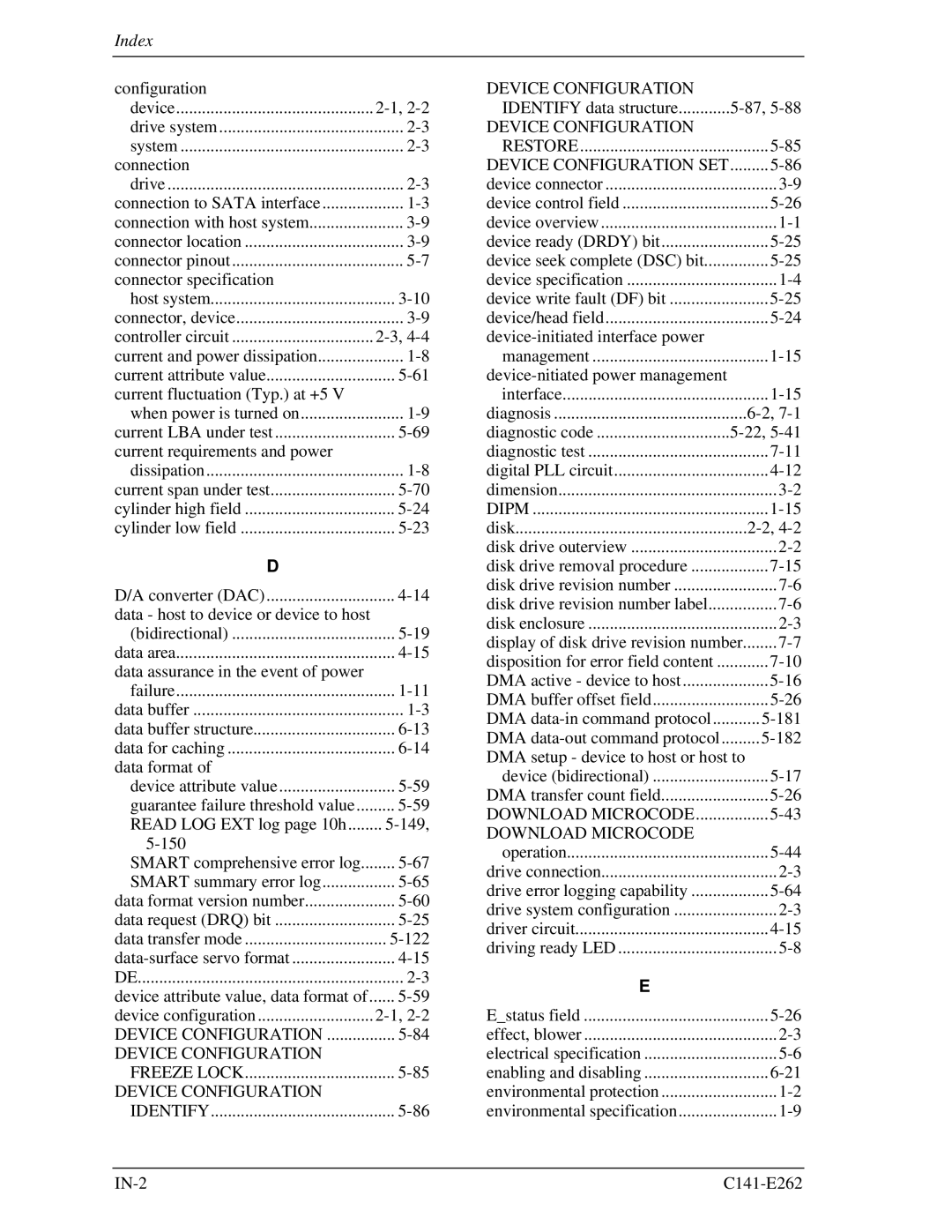 Fujitsu MHY2160BH, MHY2200BH, MHY2250BH, MHY2100BH, MHY2120BH, MHY2080BH, MHY2060BH, MHY2040BH manual Index 