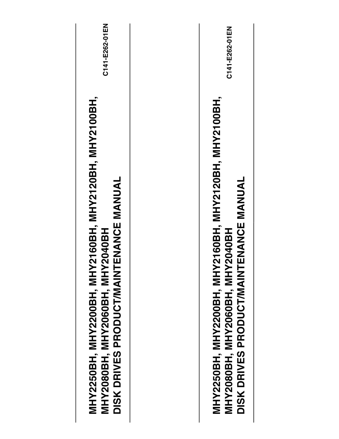 Fujitsu MHY2040BH, MHY2160BH, MHY2200BH, MHY2250BH, MHY2100BH, MHY2120BH, MHY2080BH, MHY2060BH manual C141-E262-01EN 