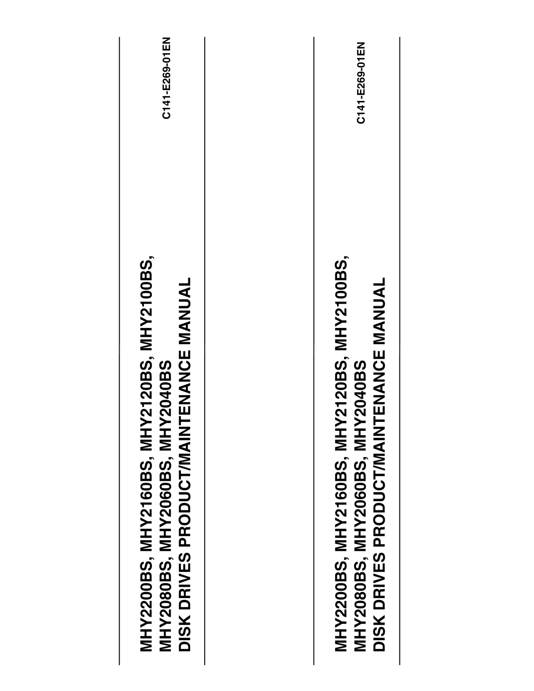 Fujitsu MHY2080BS, MHY2160BS, MHY2200BS, MHY2120BS, MHY2040BS, MHY2060BS, MHY2100BS manual C141-E269-01EN 