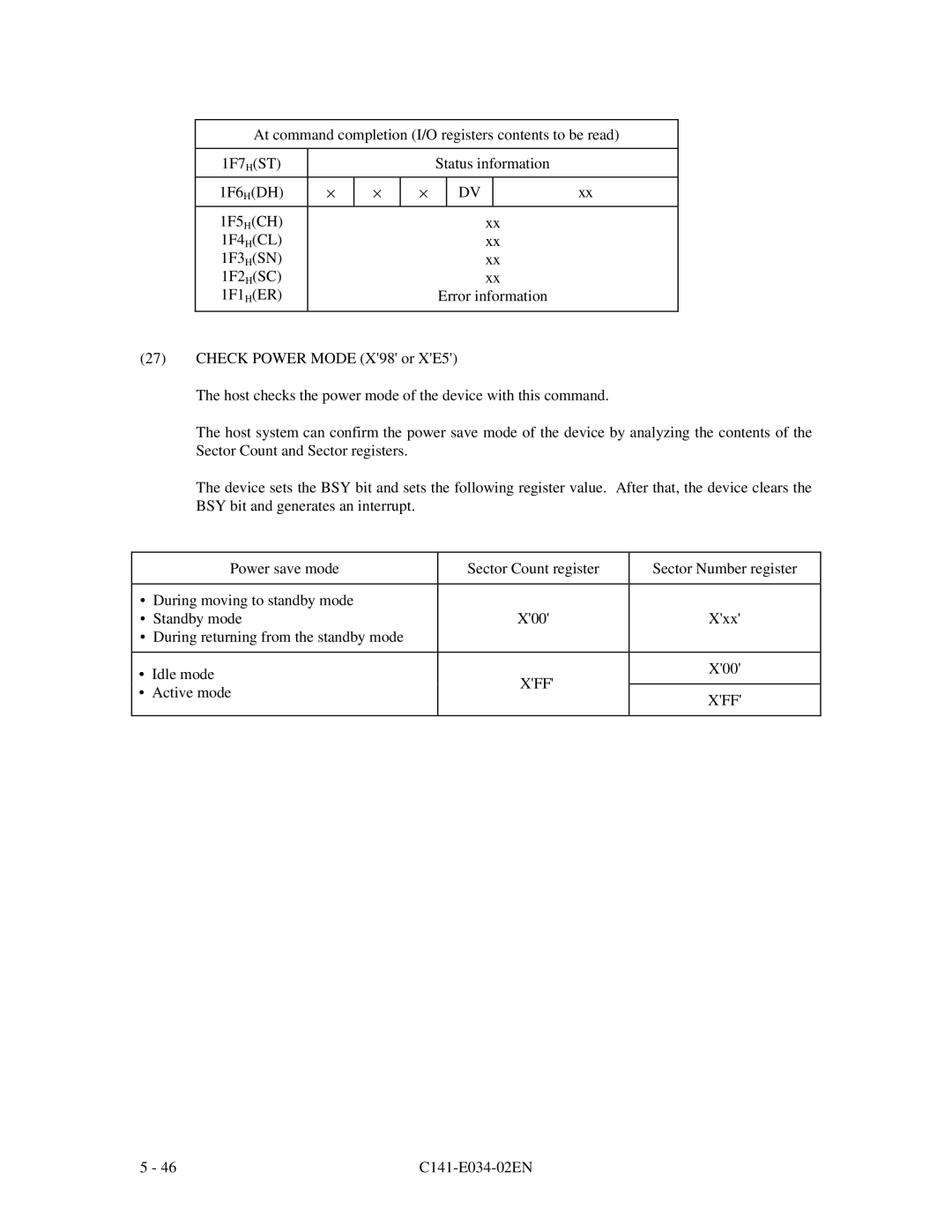 Fujitsu MPA3026AT, MPA3043AT, MPA3052AT, MPA3035AT, MPA3017AT manual Xff 