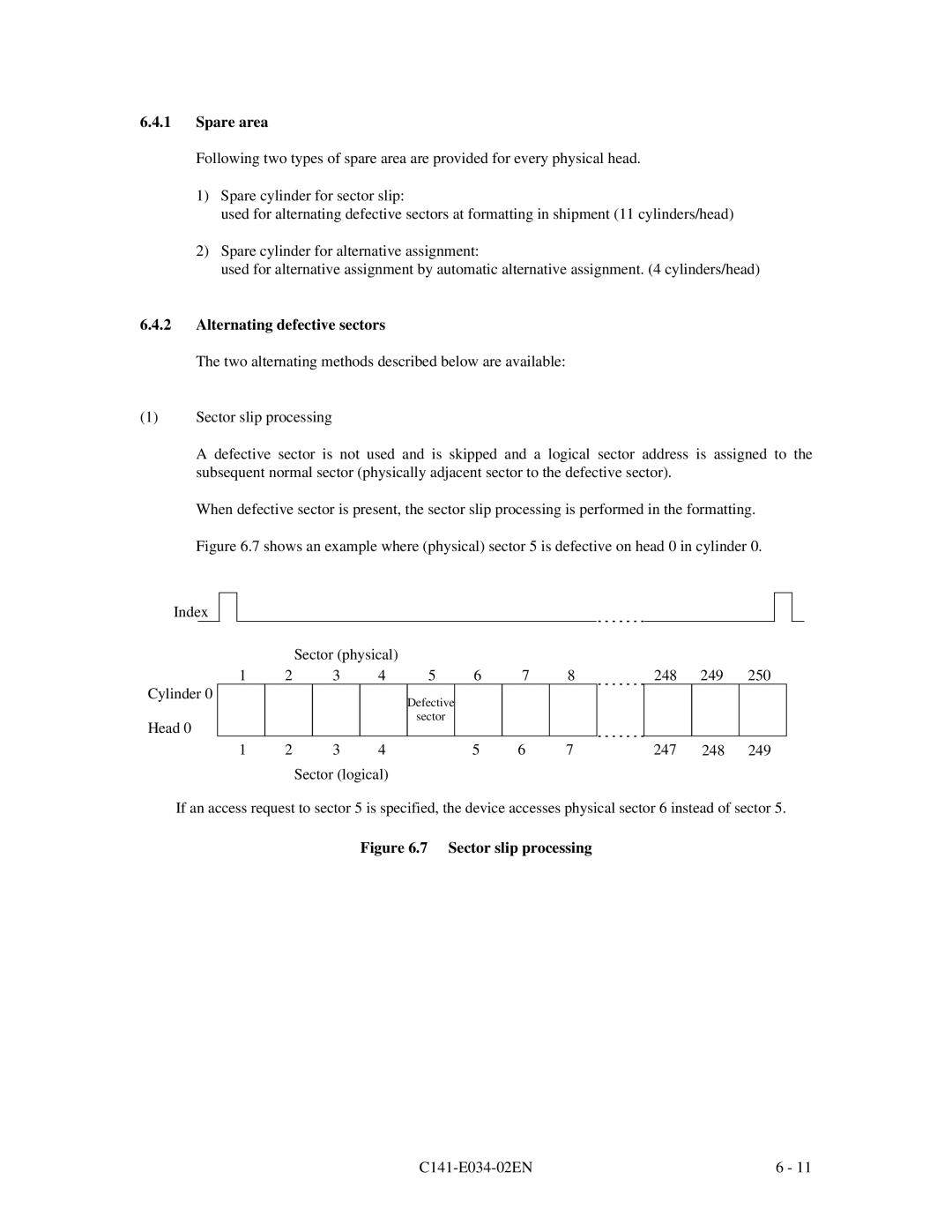 Fujitsu MPA3052AT, MPA3043AT, MPA3026AT, MPA3035AT, MPA3017AT manual Spare area, Alternating defective sectors 