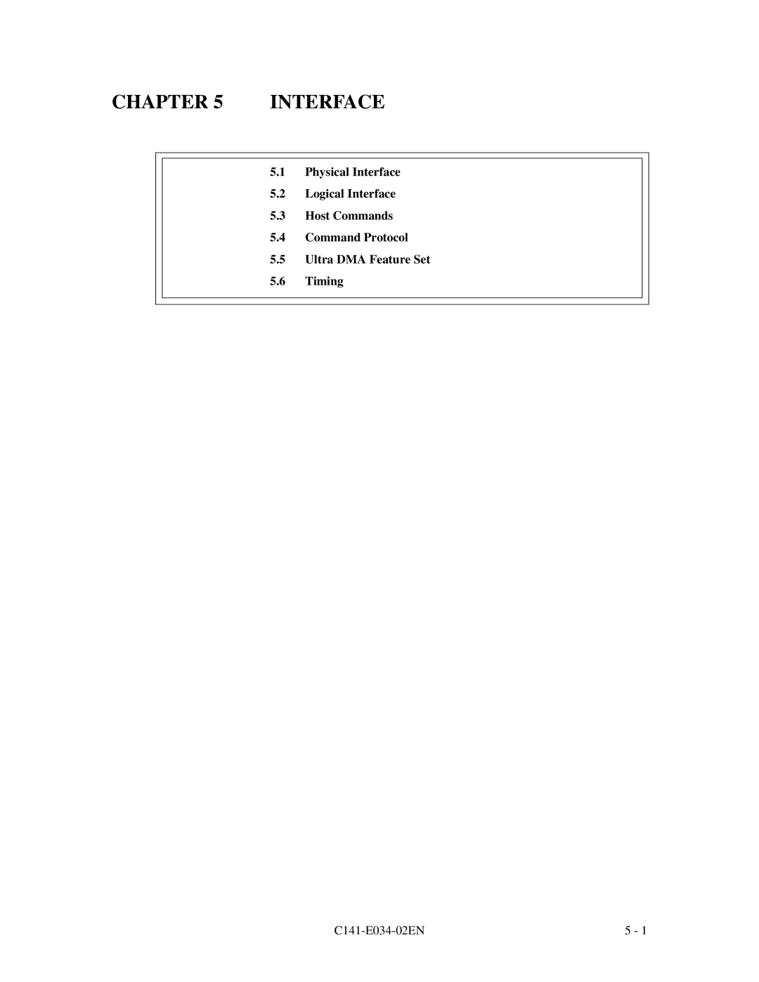 Fujitsu MPA3026AT, MPA3043AT, MPA3052AT, MPA3035AT, MPA3017AT manual Chapter Interface 