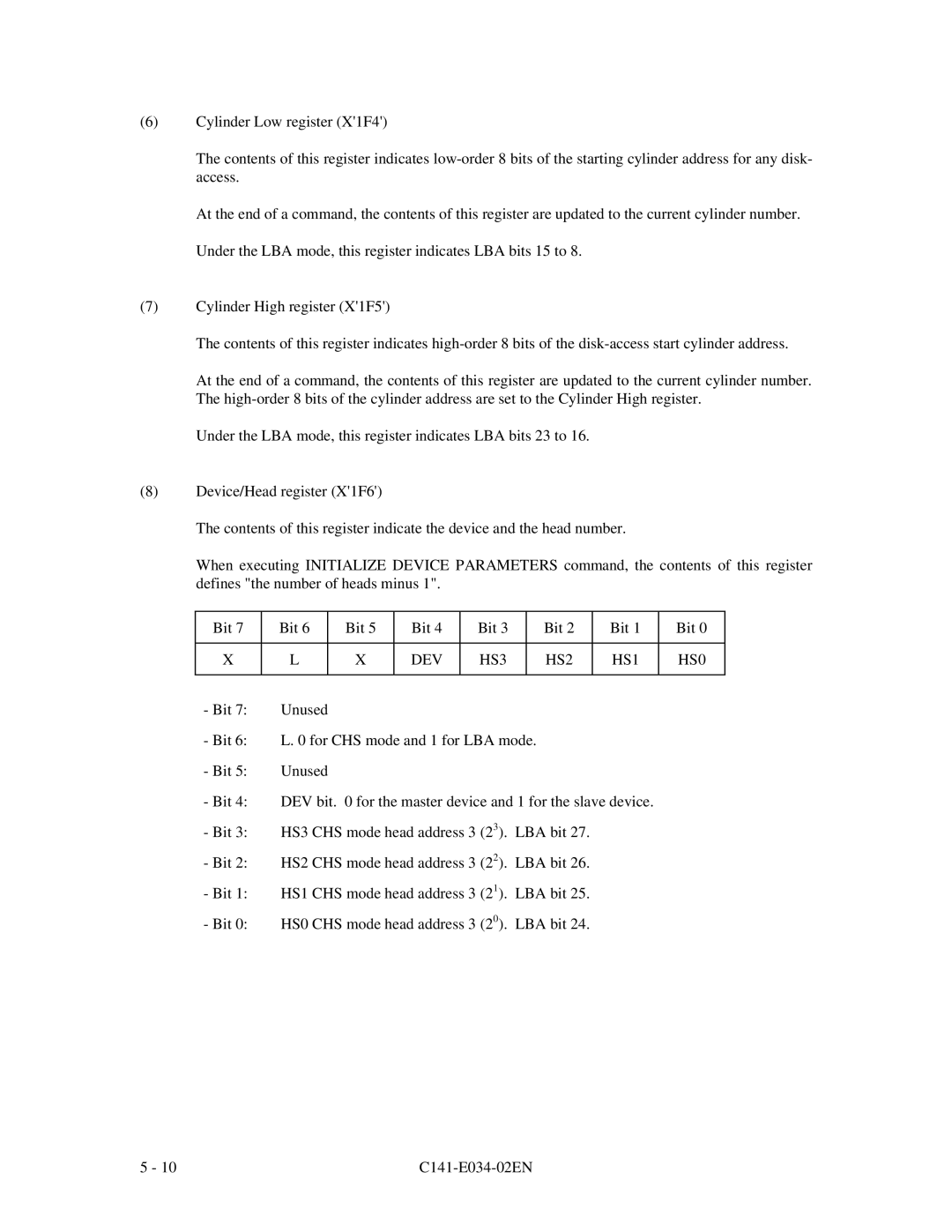 Fujitsu MPA3052AT, MPA3043AT, MPA3026AT, MPA3035AT, MPA3017AT manual DEV HS3 HS2 HS1 HS0 