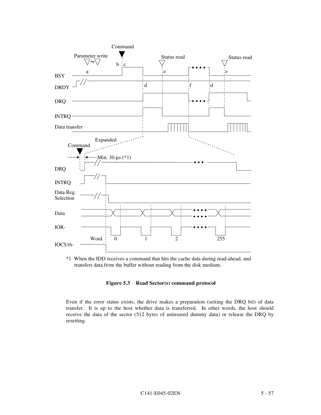 Fujitsu MPB3052AT, MPB3054AT, MPB3032AT, MPB3021AT, MPB3043AT manual Bsy, Drdy DRQ Intrq, Ior 