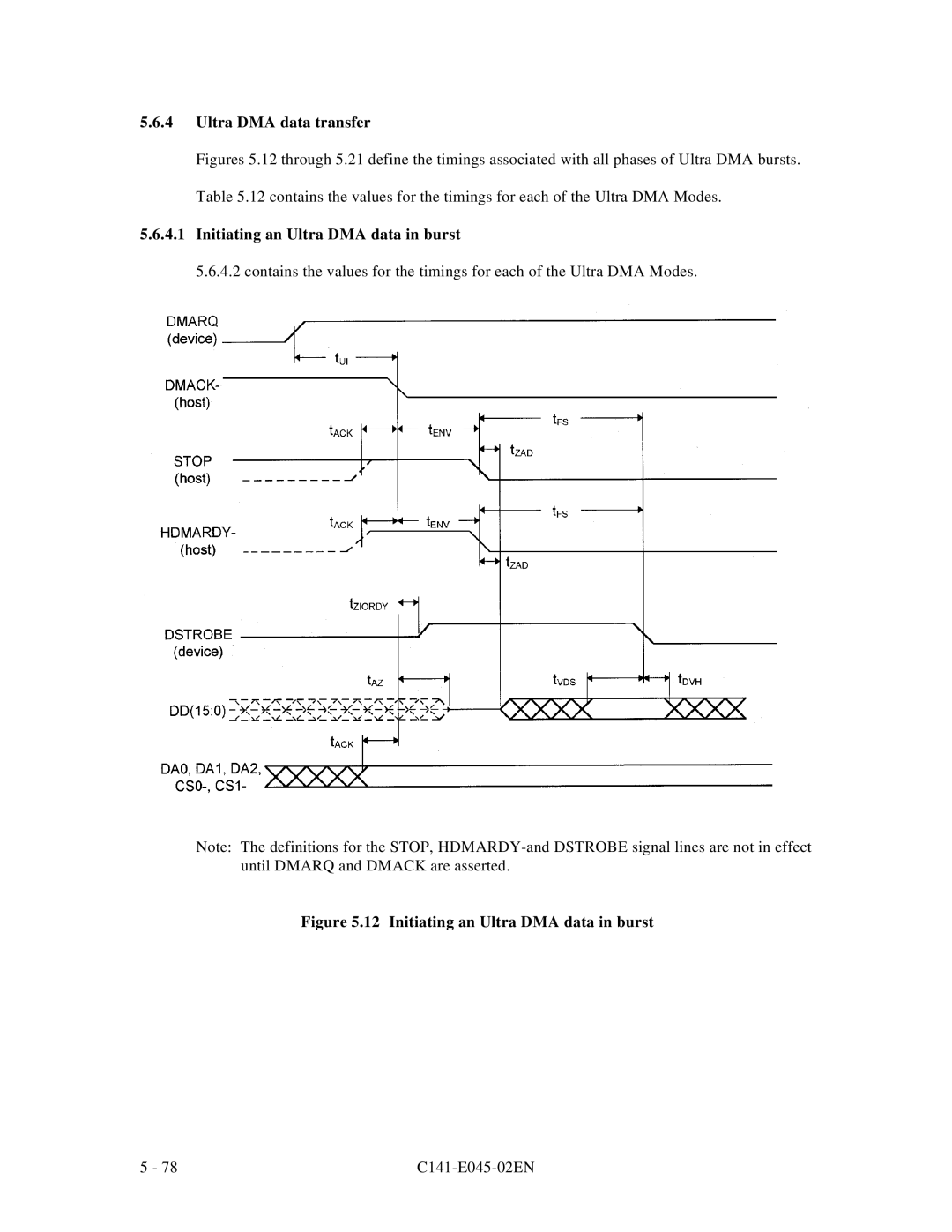 Fujitsu MPB3021AT, MPB3054AT, MPB3032AT, MPB3052AT, MPB3043AT Ultra DMA data transfer, Initiating an Ultra DMA data in burst 