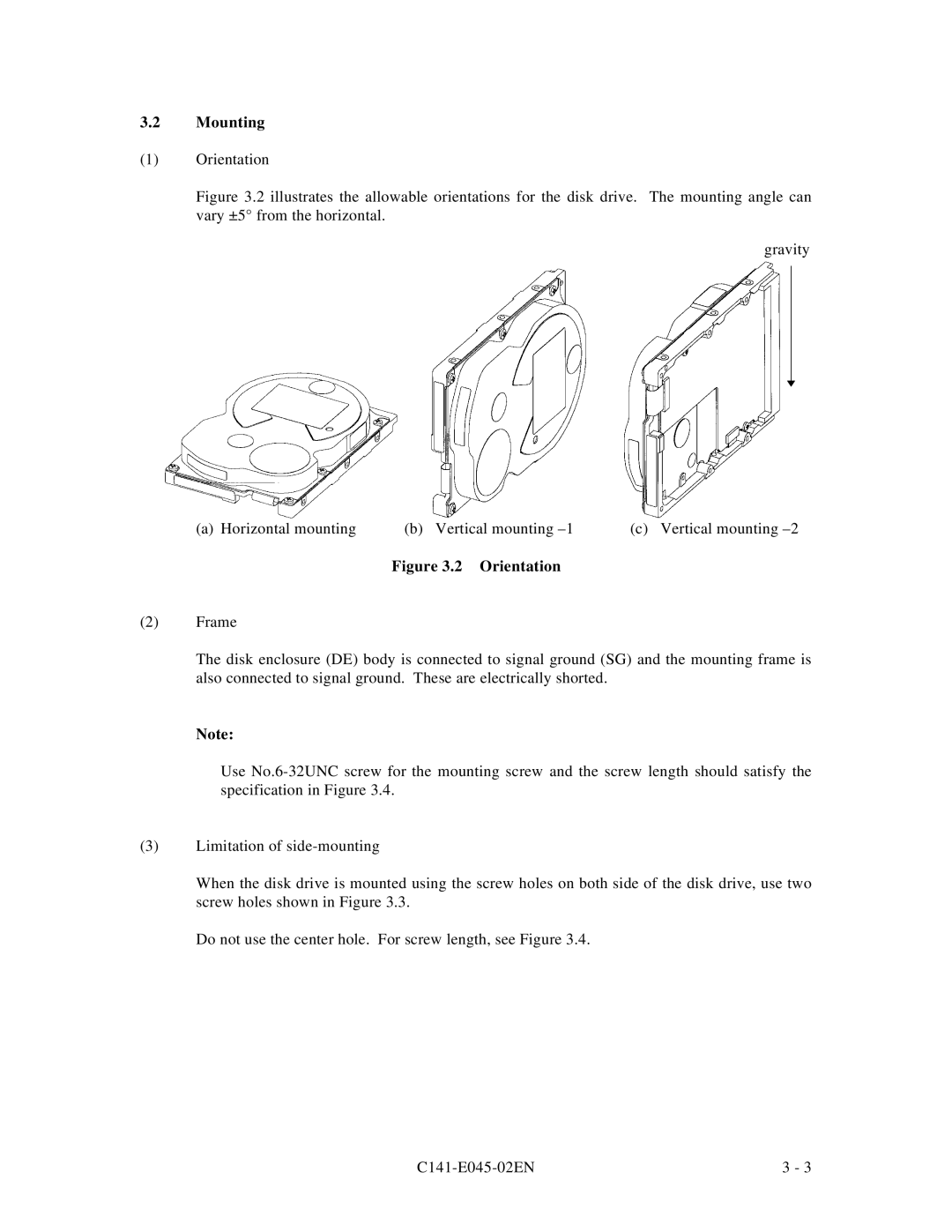 Fujitsu MPB3043AT, MPB3054AT, MPB3032AT, MPB3052AT, MPB3021AT manual Orientation 