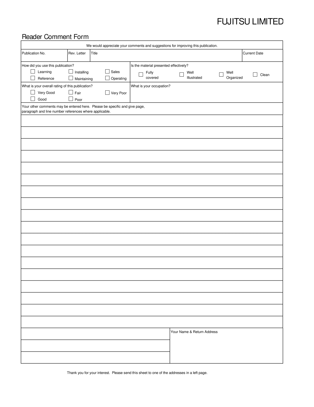 Fujitsu MPC3065AH, MPC3045AH manual Fujitsu Limited 