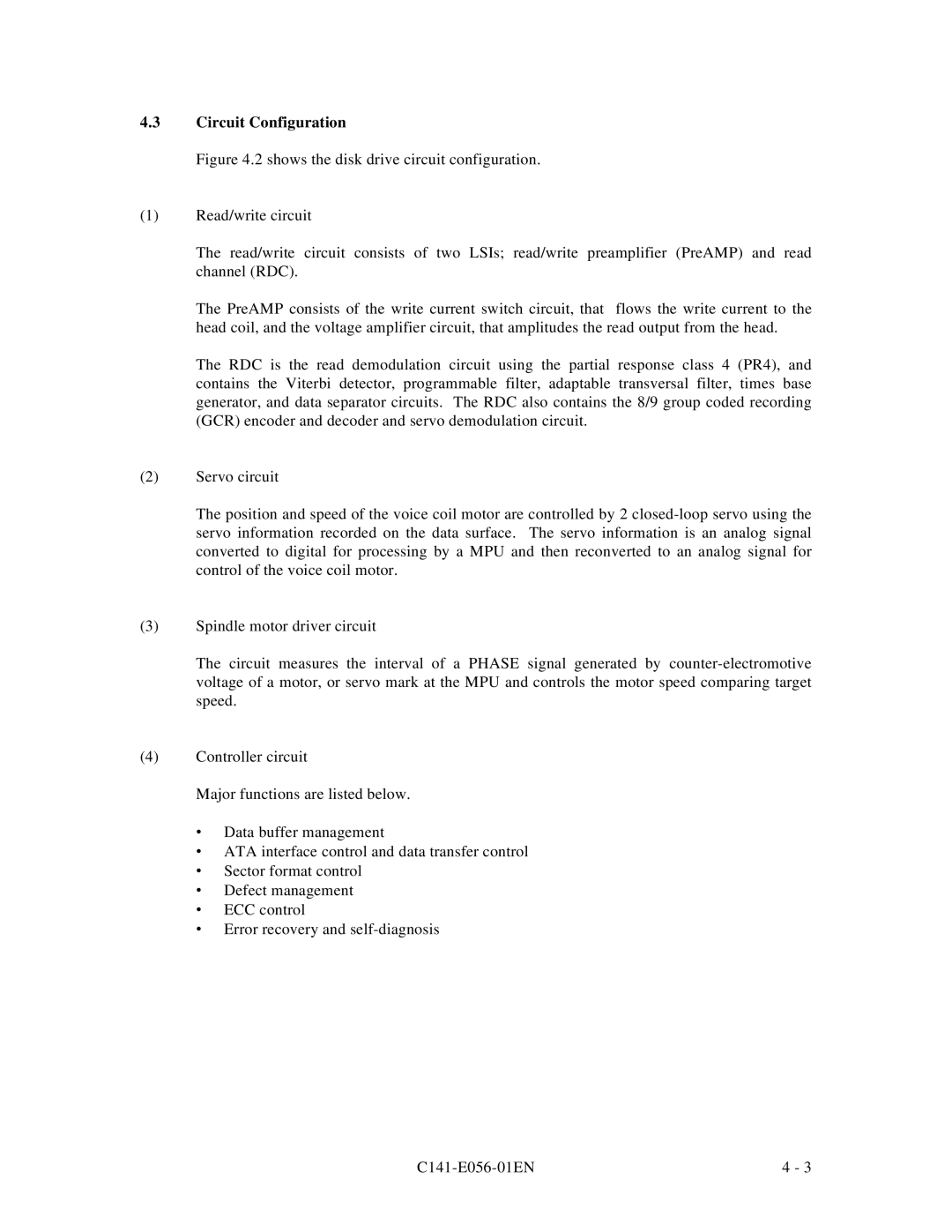 Fujitsu MPC3065AH, MPC3045AH manual Circuit Configuration 