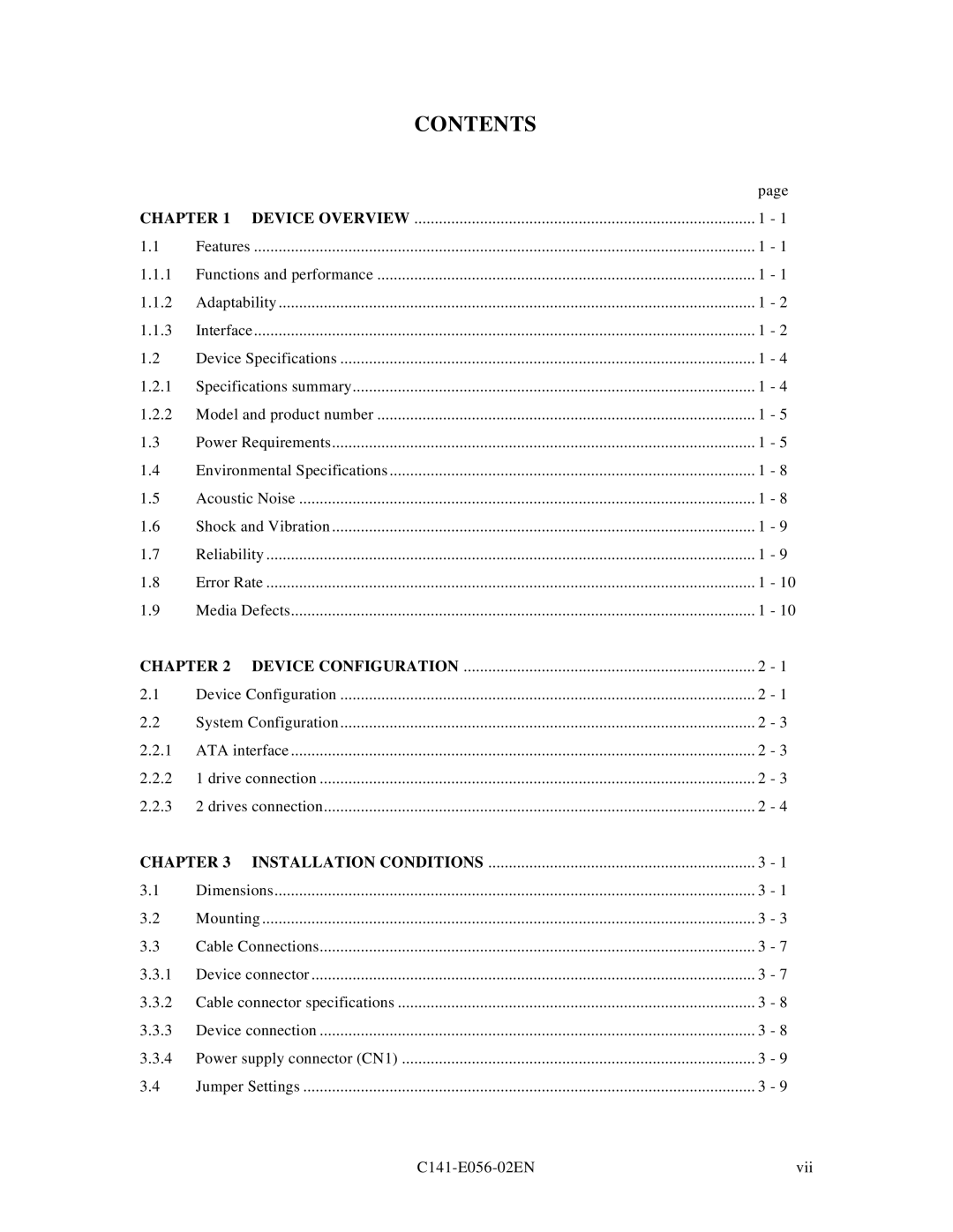 Fujitsu MPC3065AH, MPC3045AH manual Contents 