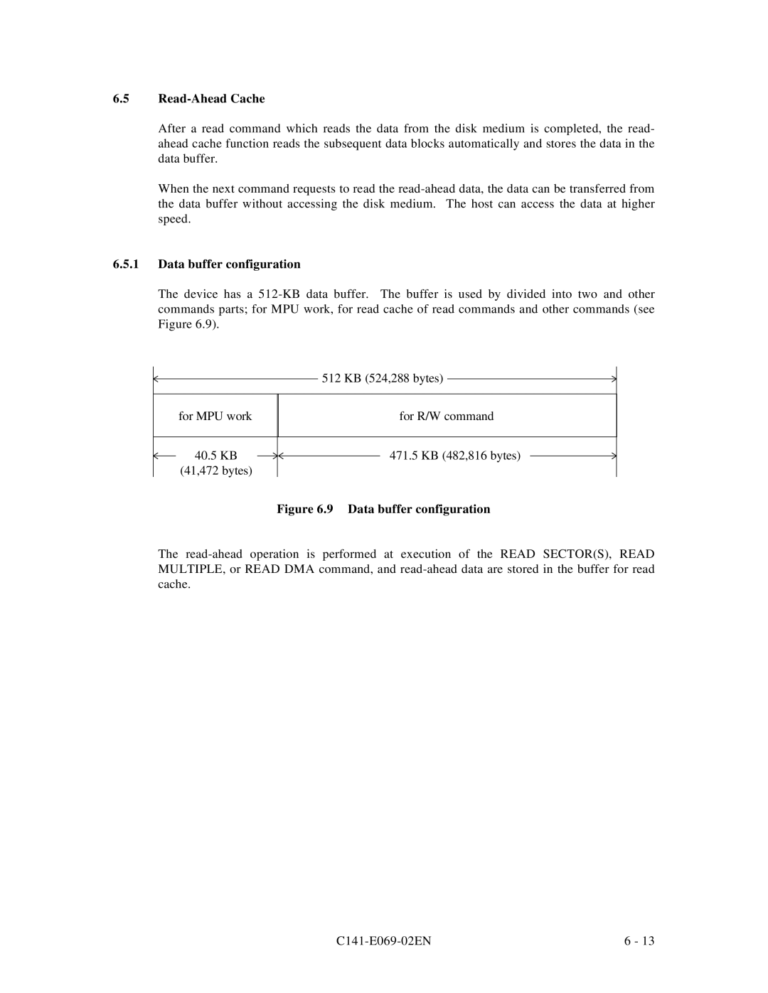 Fujitsu MPD3XXXAT manual Data buffer configuration 