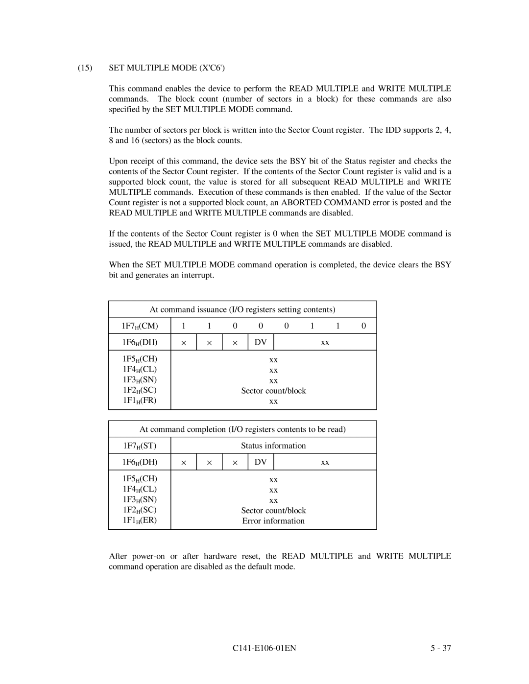 Fujitsu MPF3XXXAH manual SET Multiple Mode XC6 