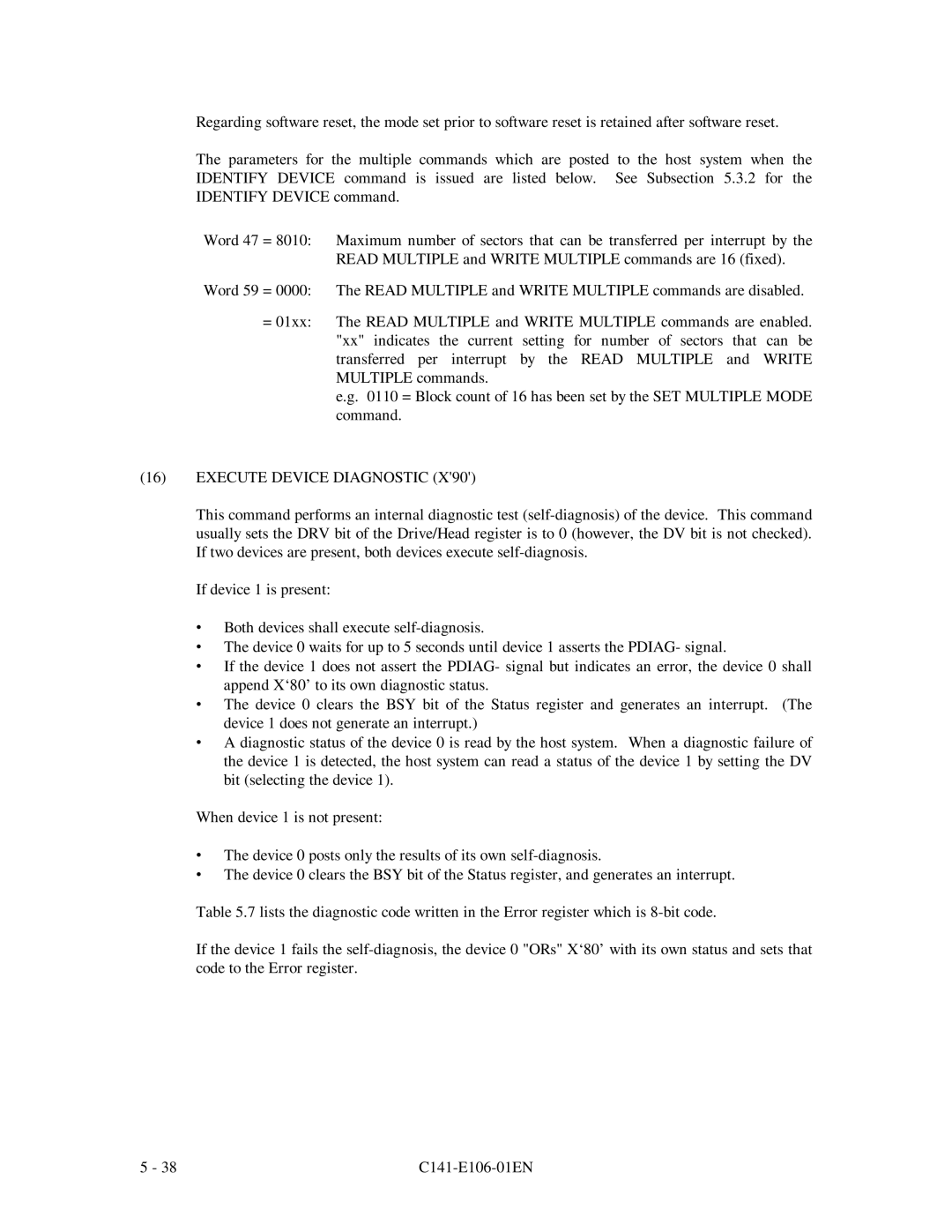 Fujitsu MPF3XXXAH manual Execute Device Diagnostic 