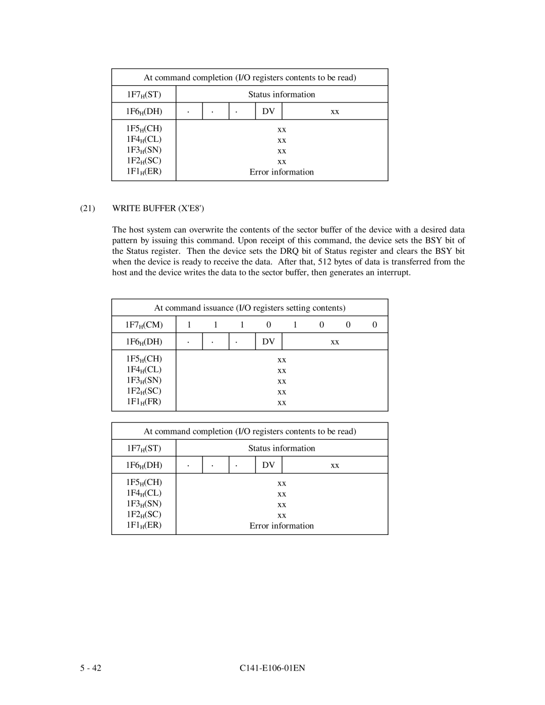 Fujitsu MPF3XXXAH manual Write Buffer XE8 