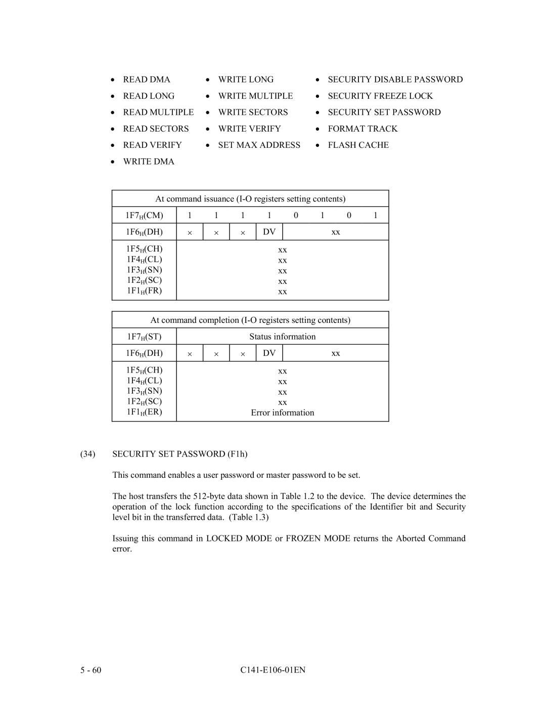 Fujitsu MPF3XXXAH manual 85,7673$6625K, 7KLVFRPPDQGHQDEOHVDXVHUSDVVZRUGRUPDVWHUSDVVZRUGWREHVHW 