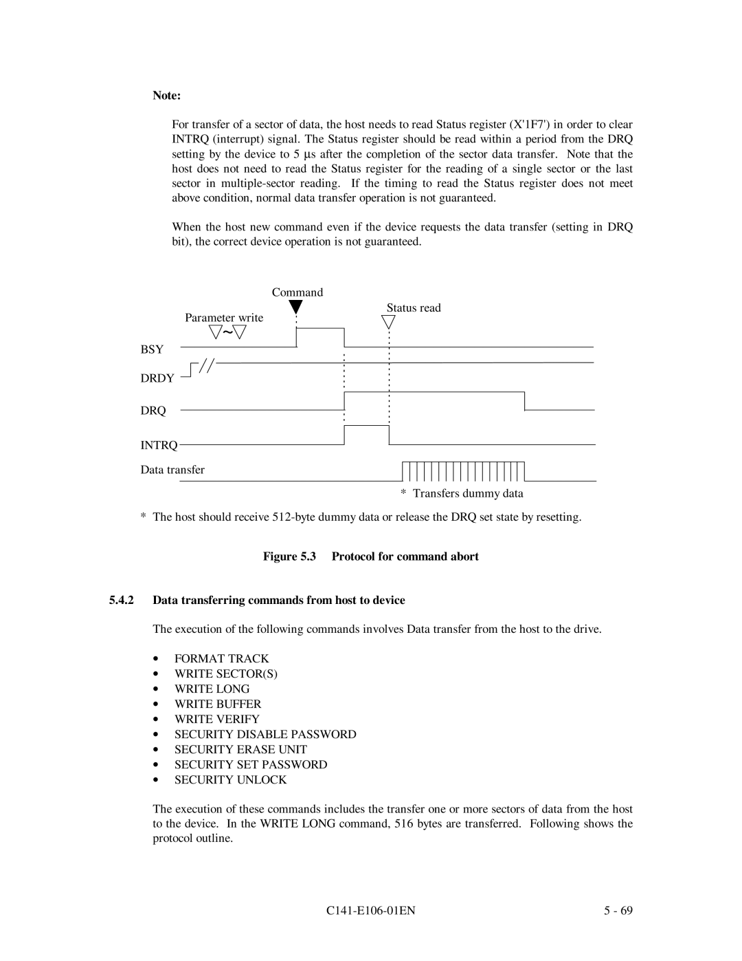 Fujitsu MPF3XXXAH manual BSY Drdy DRQ Intrq 