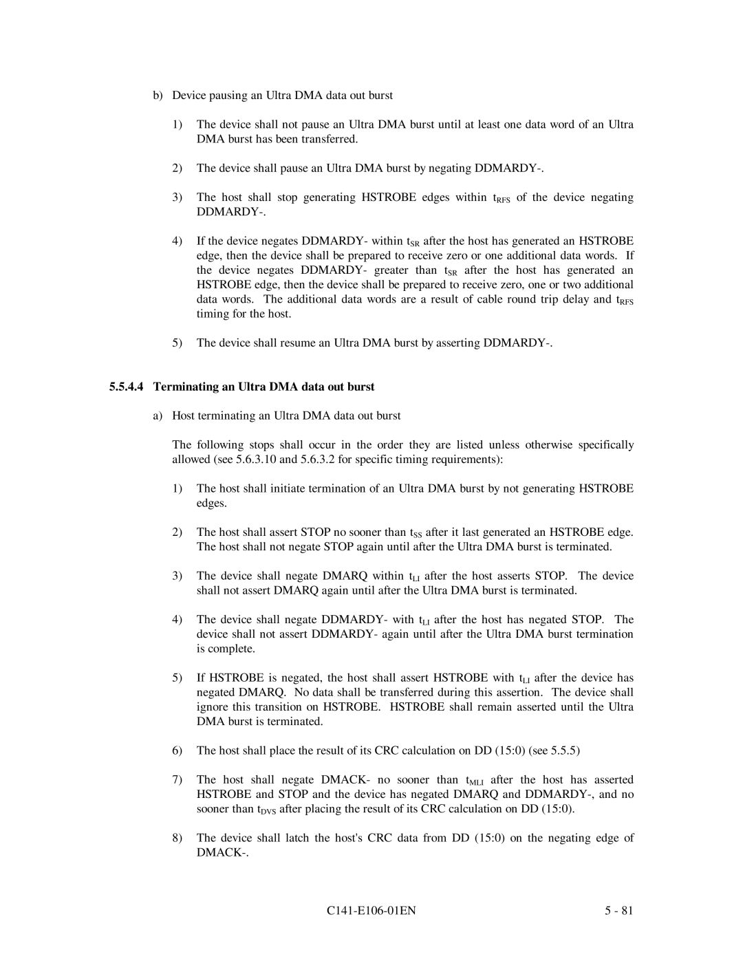 Fujitsu MPF3XXXAH manual Terminating an Ultra DMA data out burst 