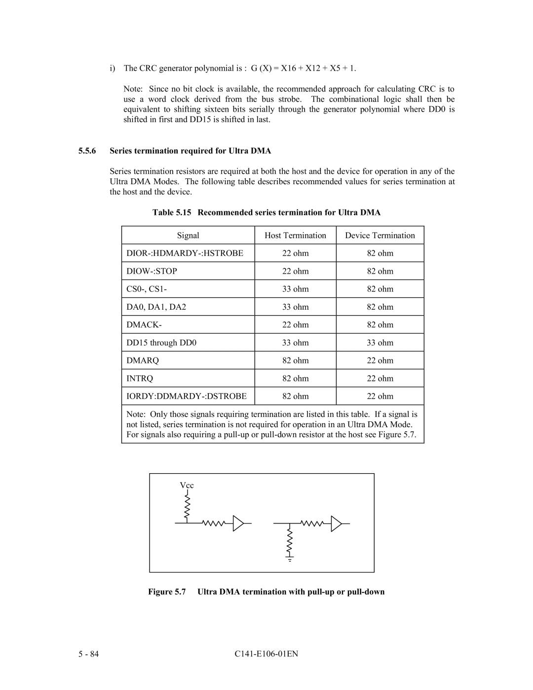 Fujitsu MPF3XXXAH manual 6HULHVWHUPLQDWLRQUHTXLUHGIRU8OWUD0$, 7DEOH 5HFRPPHQGHGVHULHVWHUPLQDWLRQIRU8OWUD0$ 6LJQDO, 9FF 