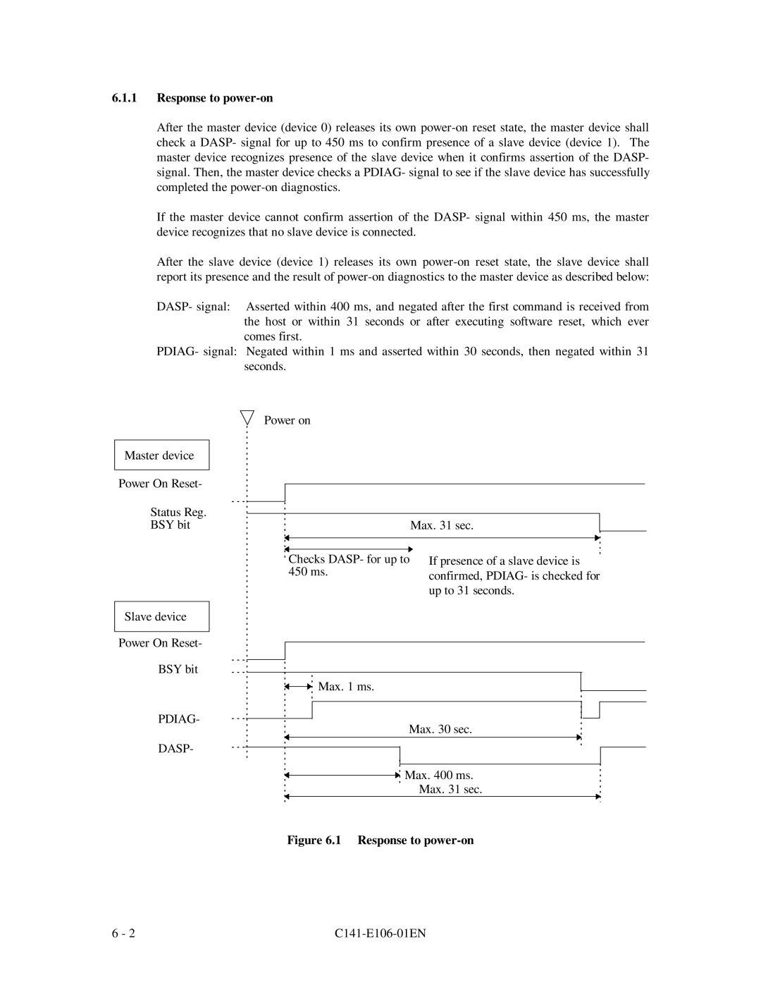 Fujitsu MPF3XXXAH manual Response to power-on, Pdiag 