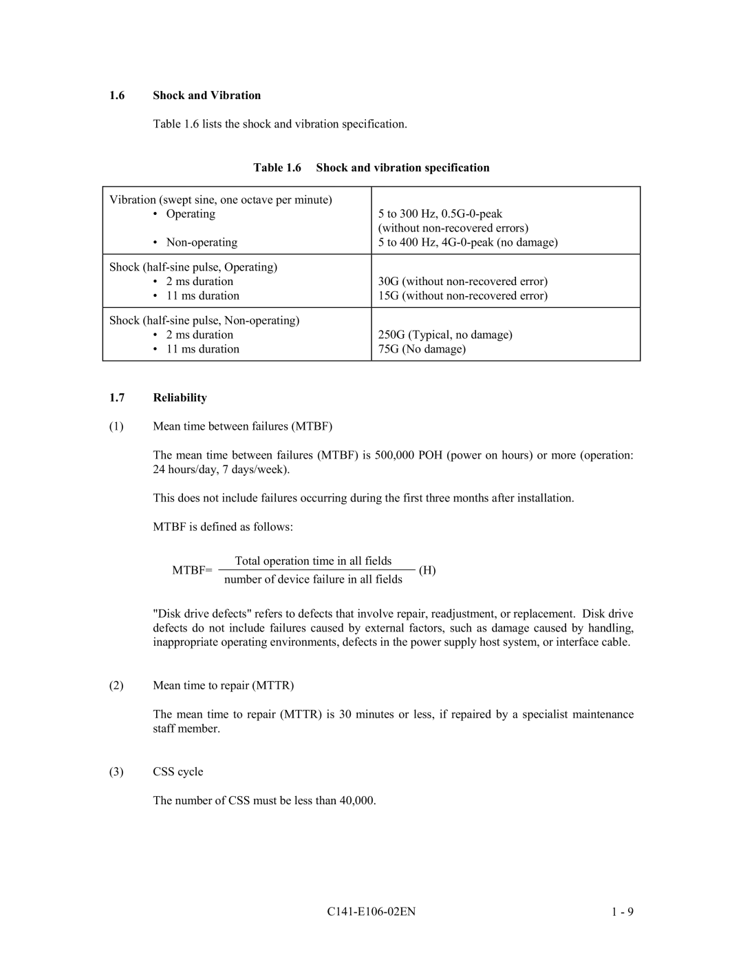 Fujitsu MPF3XXXAH manual Zlwkrxwqrquhfryhuhghuuruv, ‡Pvgxudwlrq \Slfdoqrgdpdjh, 5HOLDELOLW\ 0HDQWLPHEHWZHHQIDLOXUHV07% 