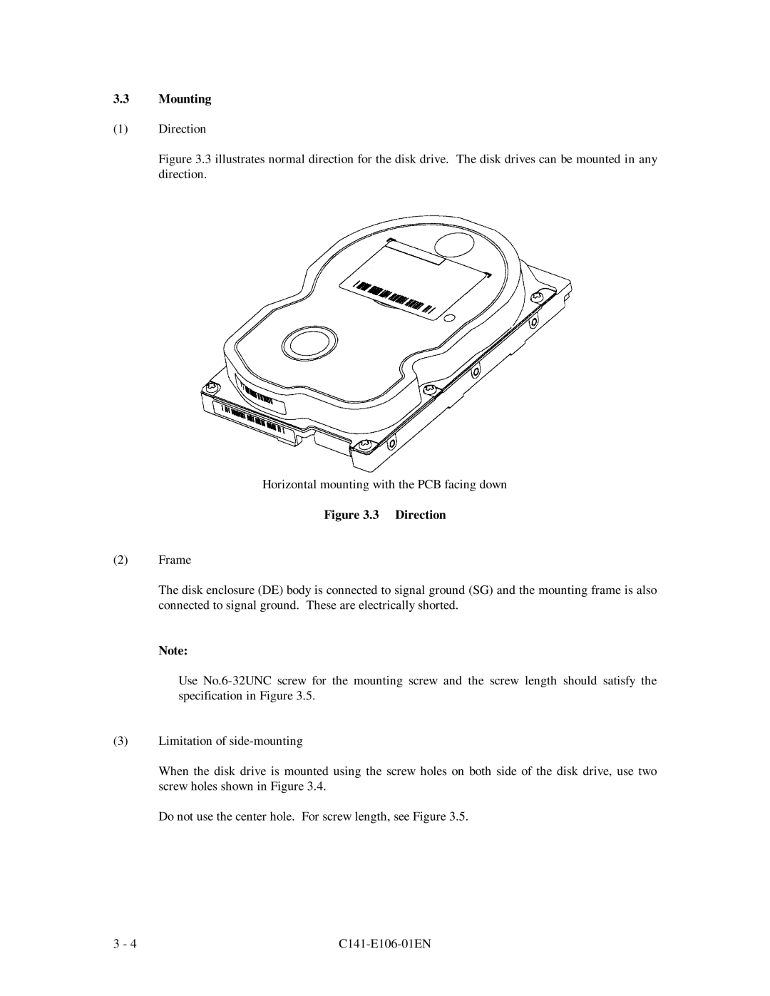 Fujitsu MPF3XXXAH manual Direction 