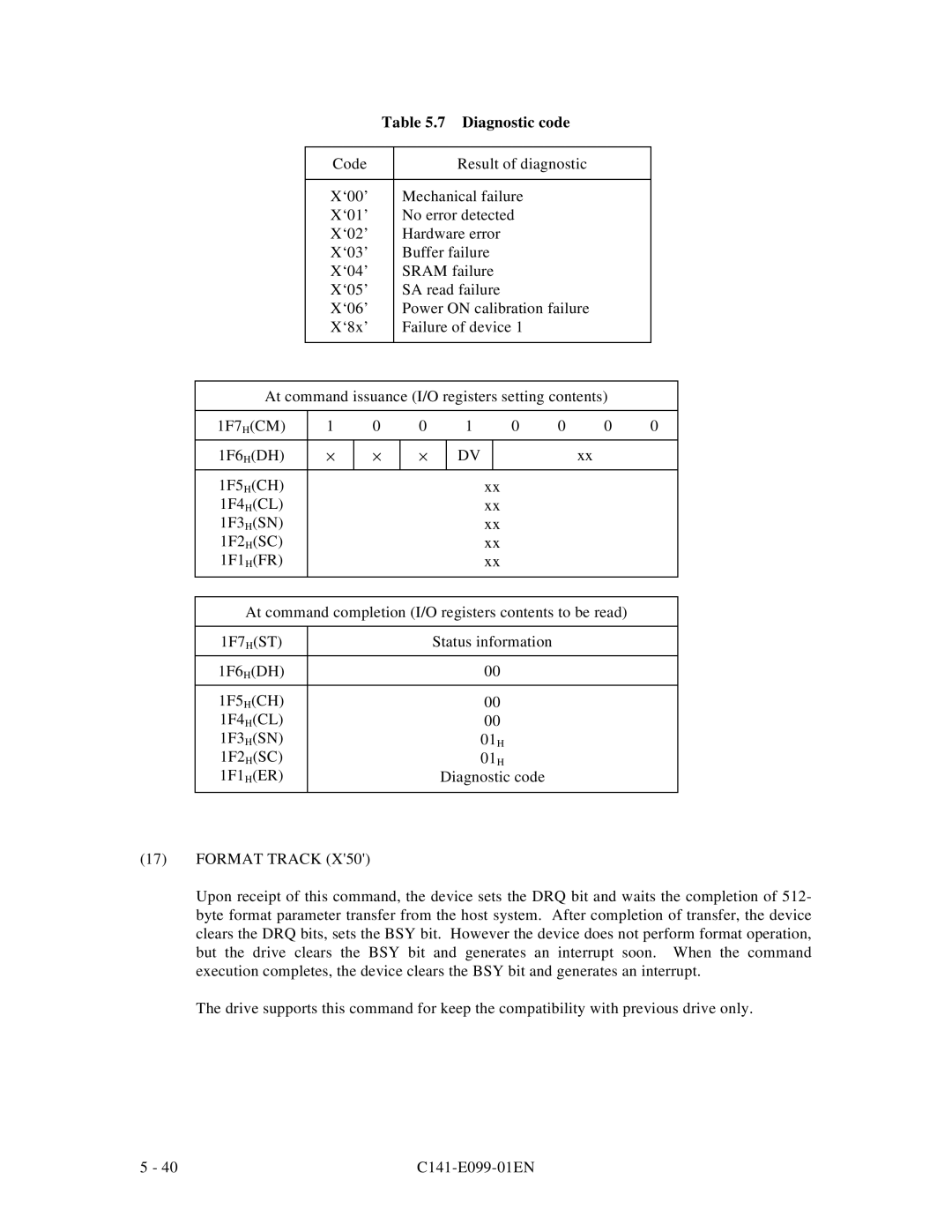 Fujitsu MPF3XXXAT manual Diagnostic code 