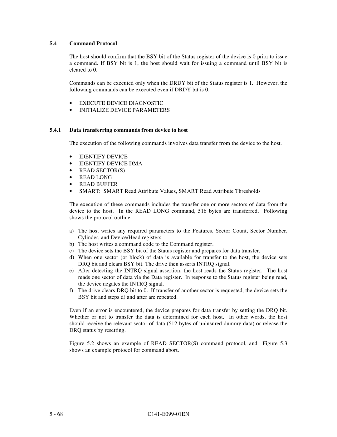 Fujitsu MPF3XXXAT manual ∙ Execute Device Diagnostic ∙ Initialize Device Parameters 