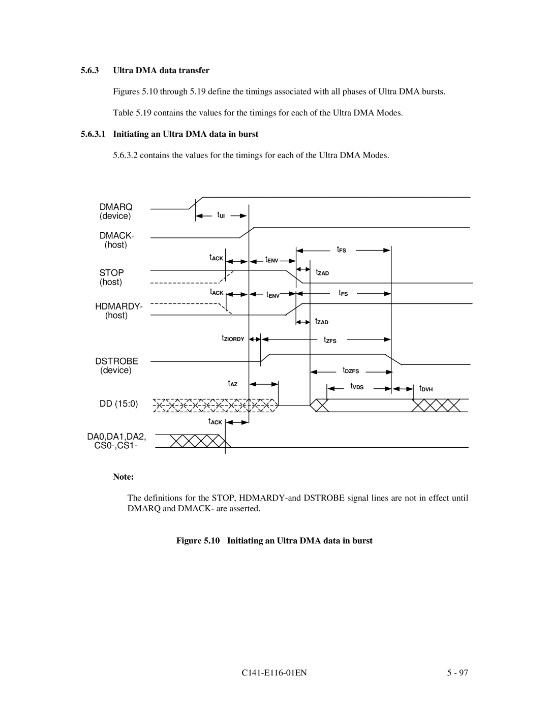 Fujitsu MPG3XXXAH-E manual Ultra DMA data transfer, Initiating an Ultra DMA data in burst 