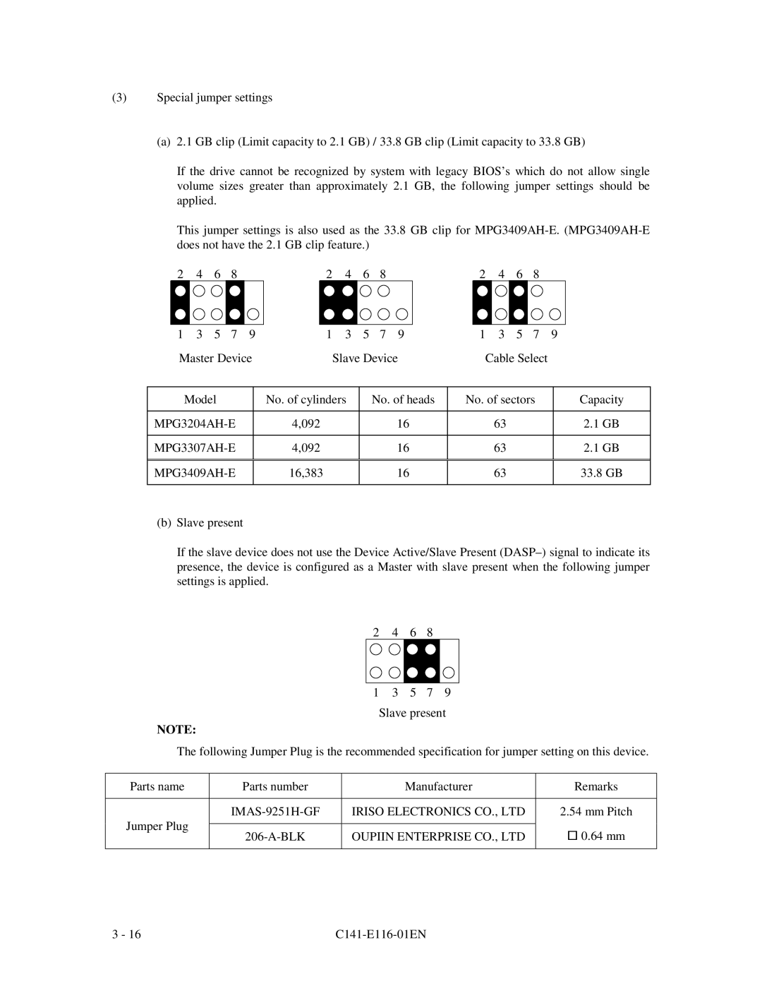 Fujitsu MPG3XXXAH-E manual IMAS-9251H-GF 