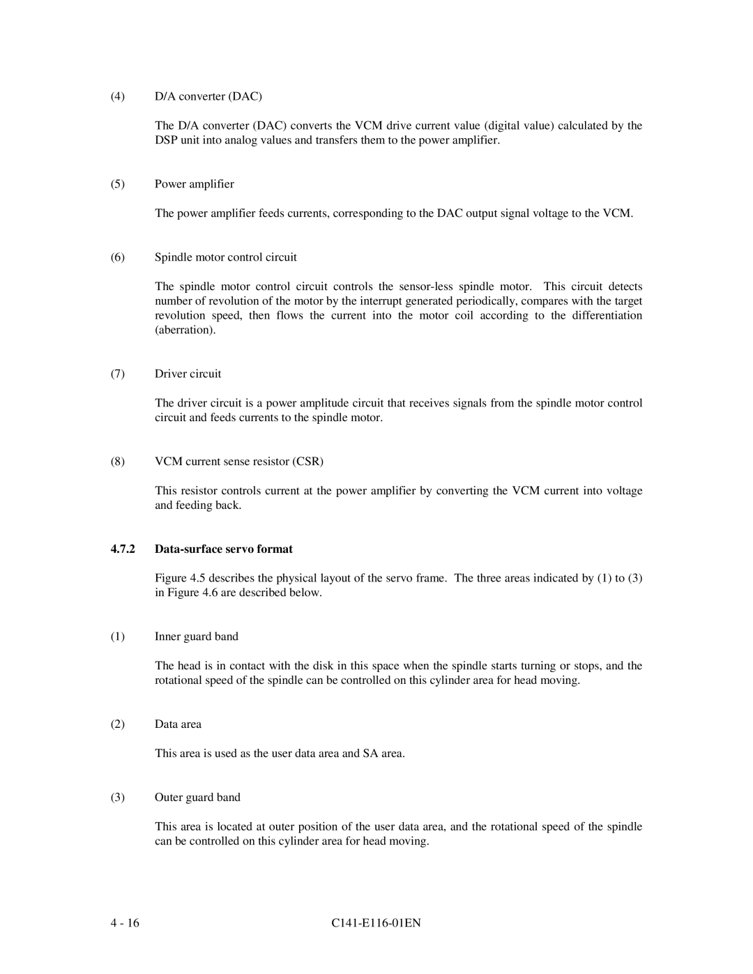 Fujitsu MPG3XXXAH-E manual Data-surface servo format 