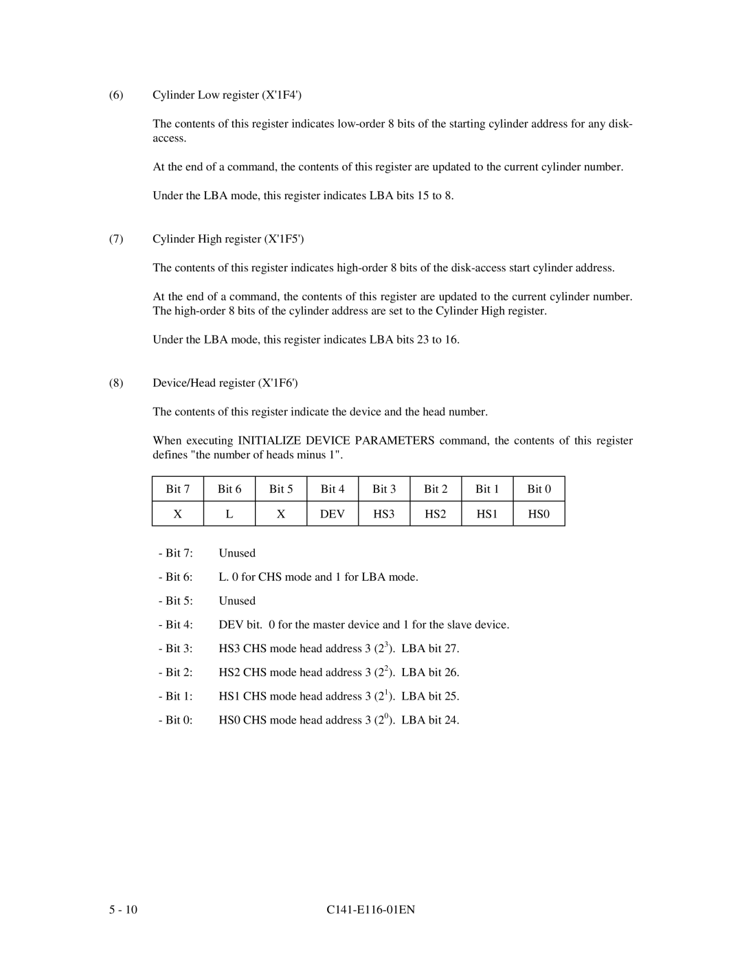 Fujitsu MPG3XXXAH-E manual DEV HS3 HS2 HS1 HS0 